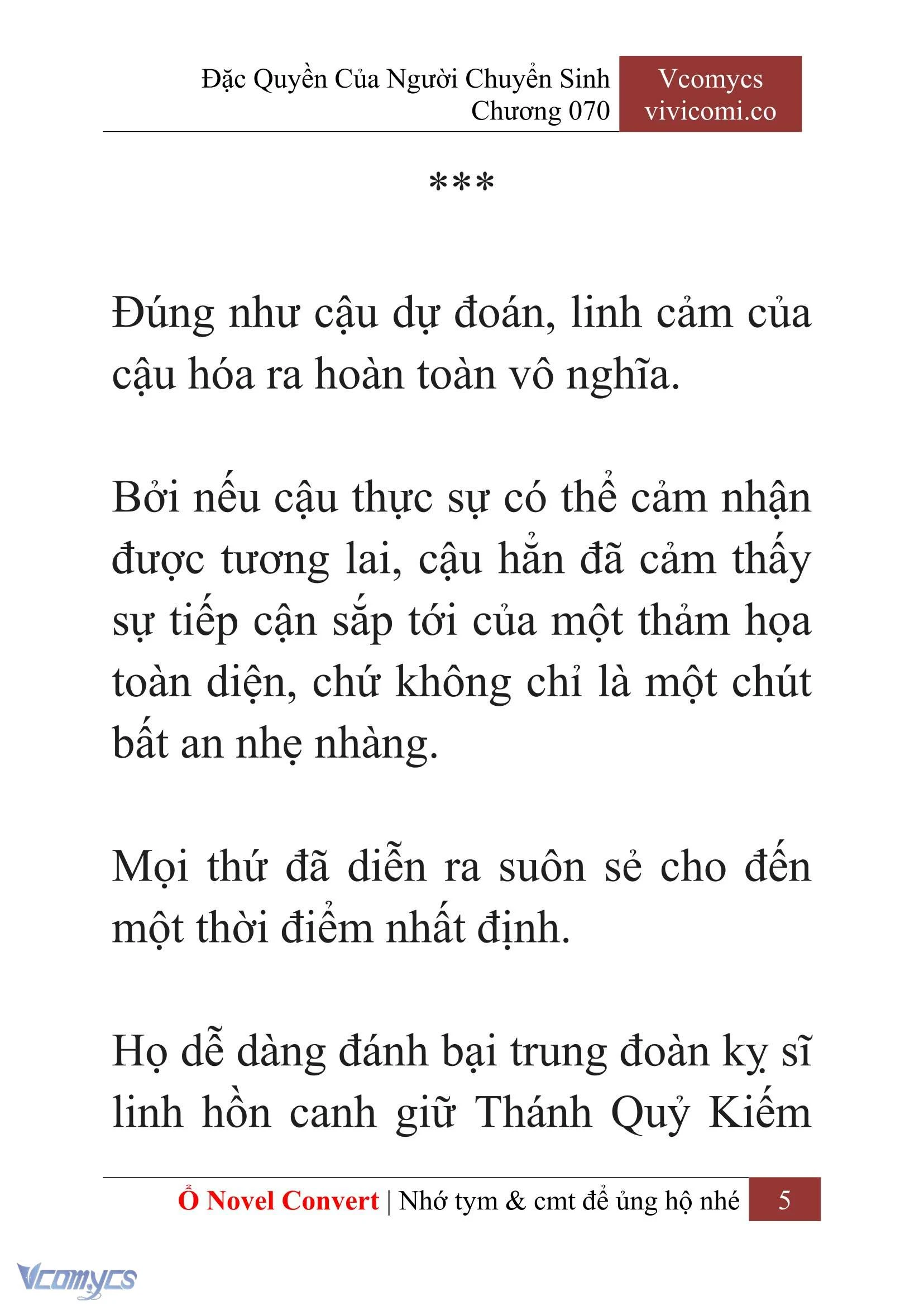 [Novel] Đặc Quyền Của Người Chuyển Sinh Chapter 70 - Trang 8