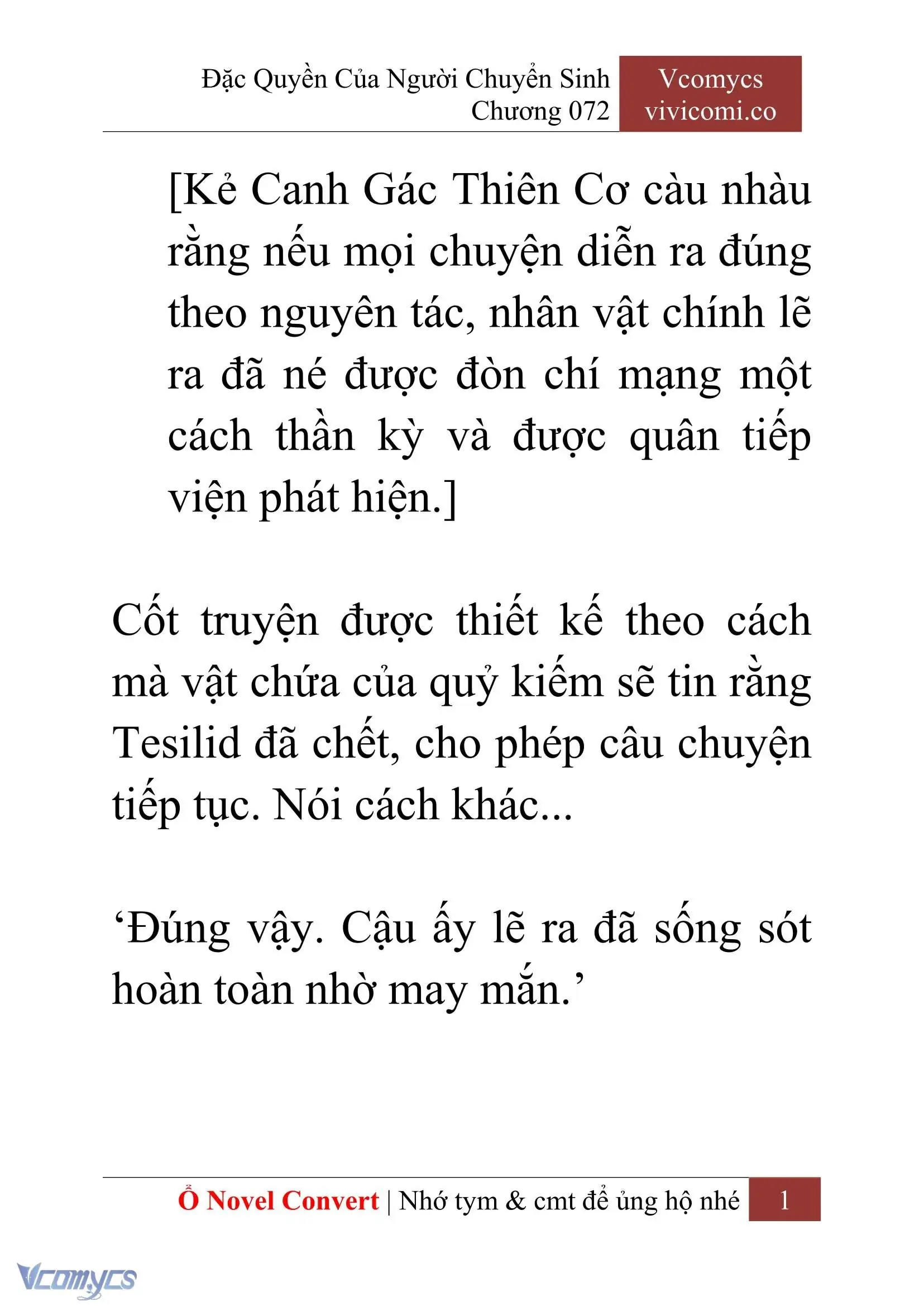 [Novel] Đặc Quyền Của Người Chuyển Sinh Chapter 72 - Trang 4