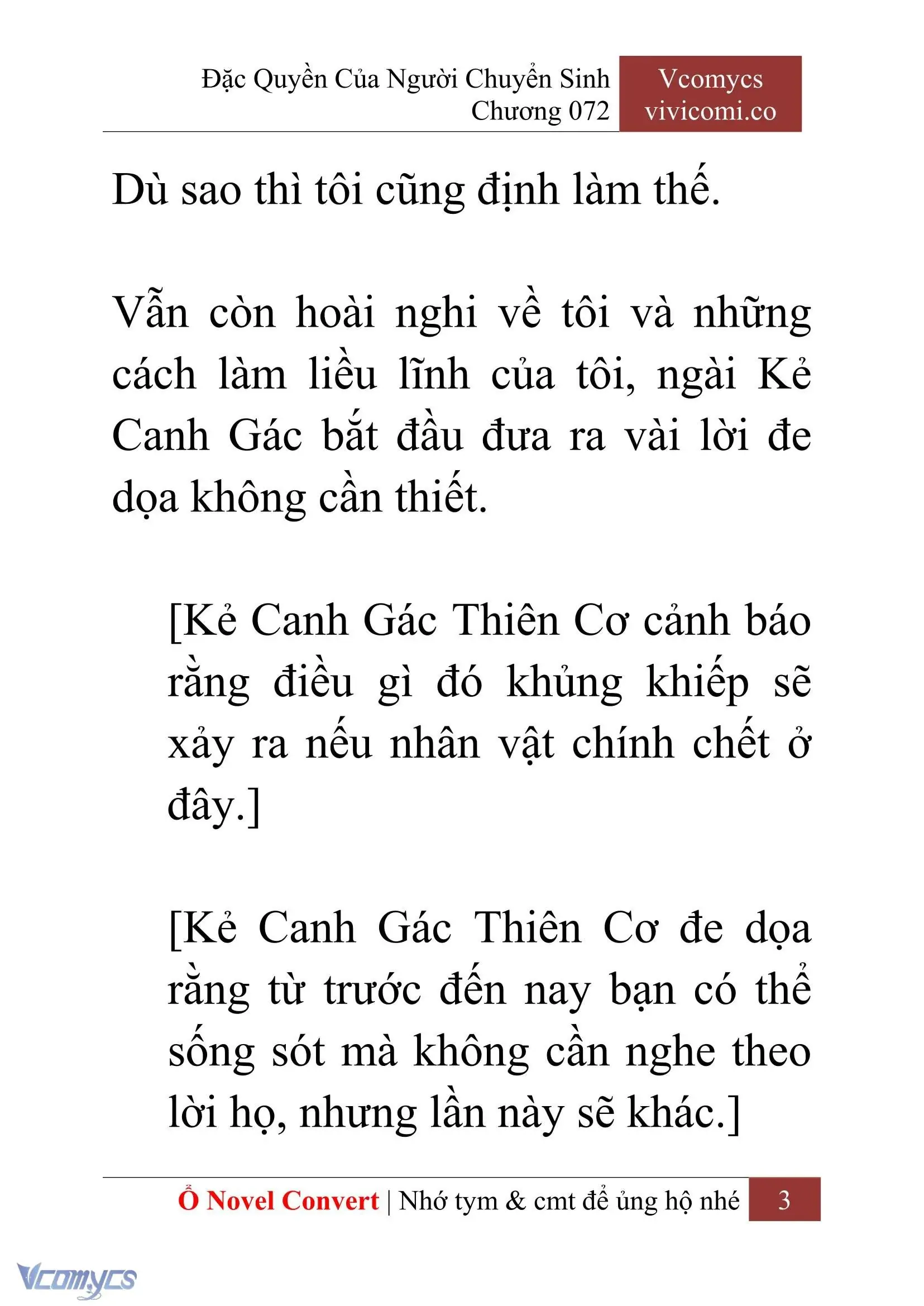 [Novel] Đặc Quyền Của Người Chuyển Sinh Chapter 72 - Trang 6