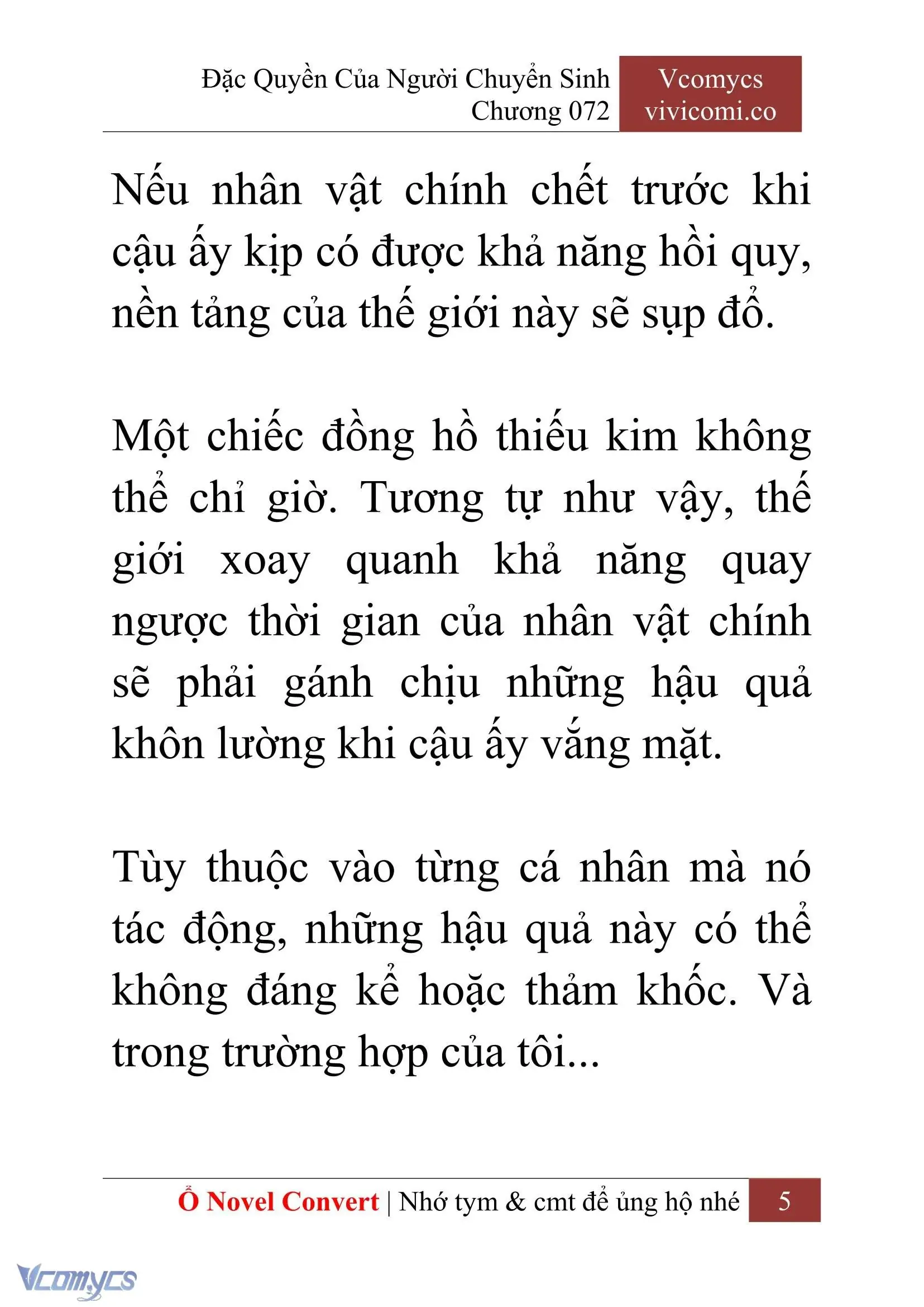 [Novel] Đặc Quyền Của Người Chuyển Sinh Chapter 72 - Trang 8