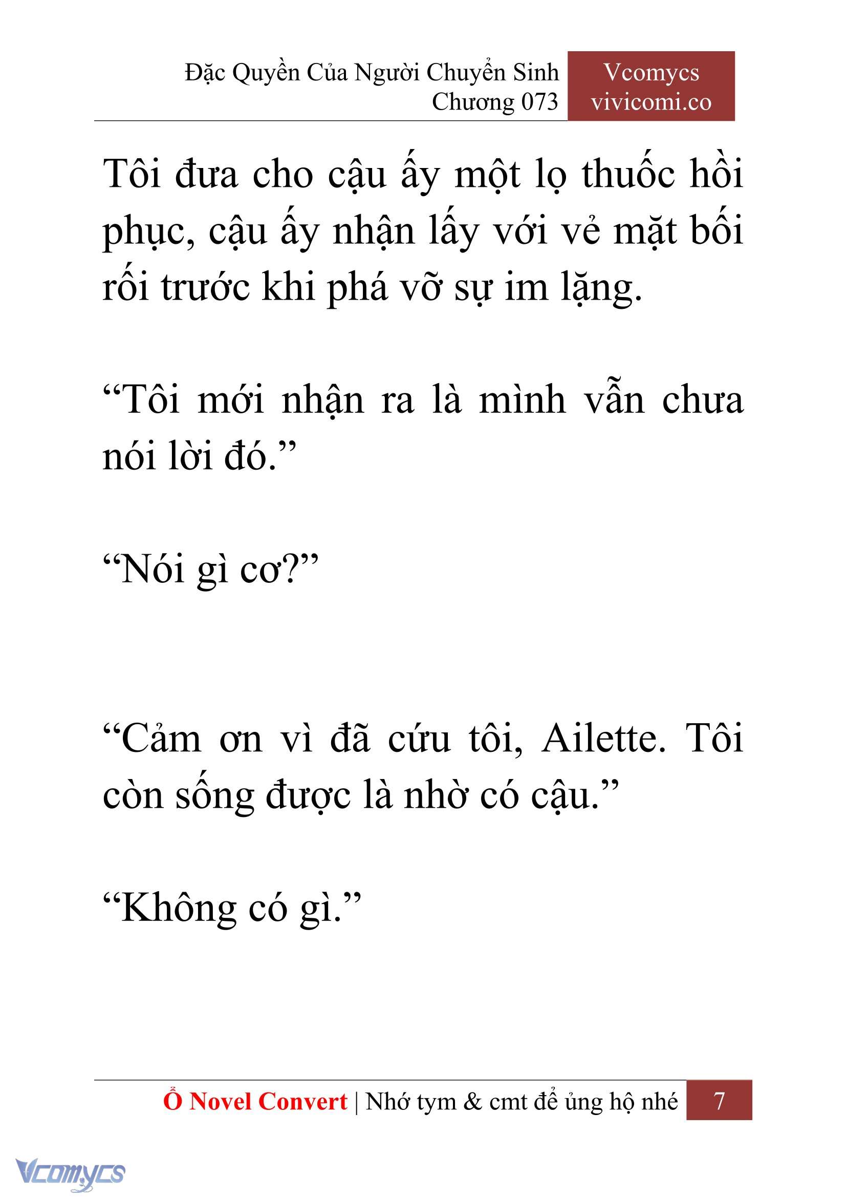 [Novel] Đặc Quyền Của Người Chuyển Sinh Chapter 73 - Trang 10