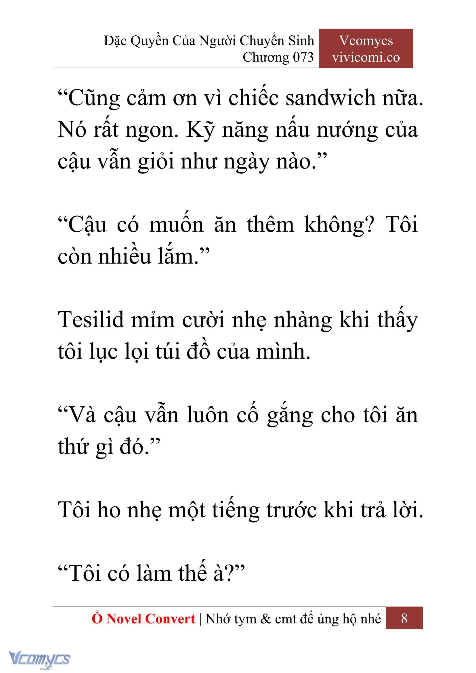 [Novel] Đặc Quyền Của Người Chuyển Sinh Chapter 73 - Trang 11