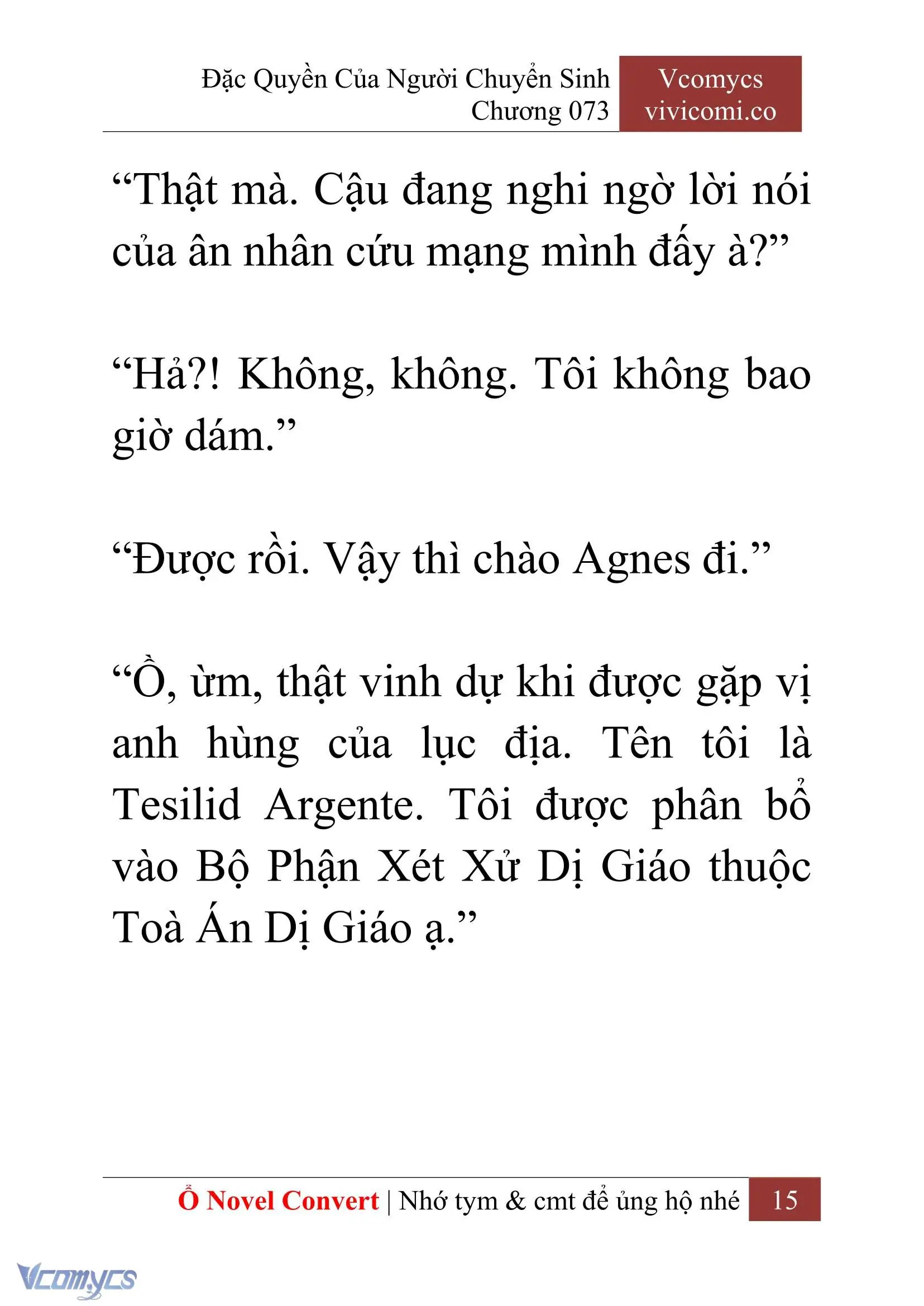 [Novel] Đặc Quyền Của Người Chuyển Sinh Chapter 73 - Trang 18