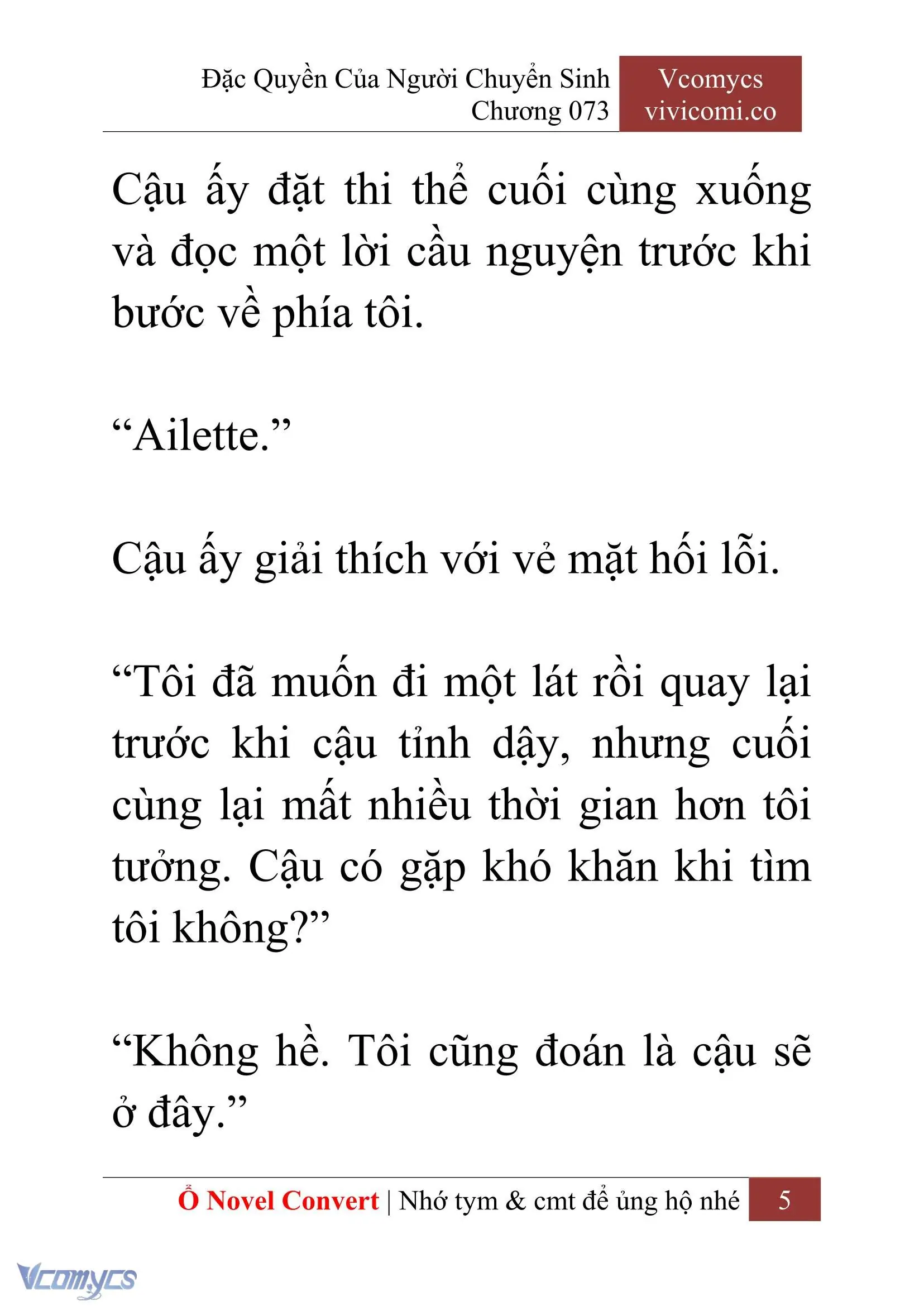 [Novel] Đặc Quyền Của Người Chuyển Sinh Chapter 73 - Trang 8