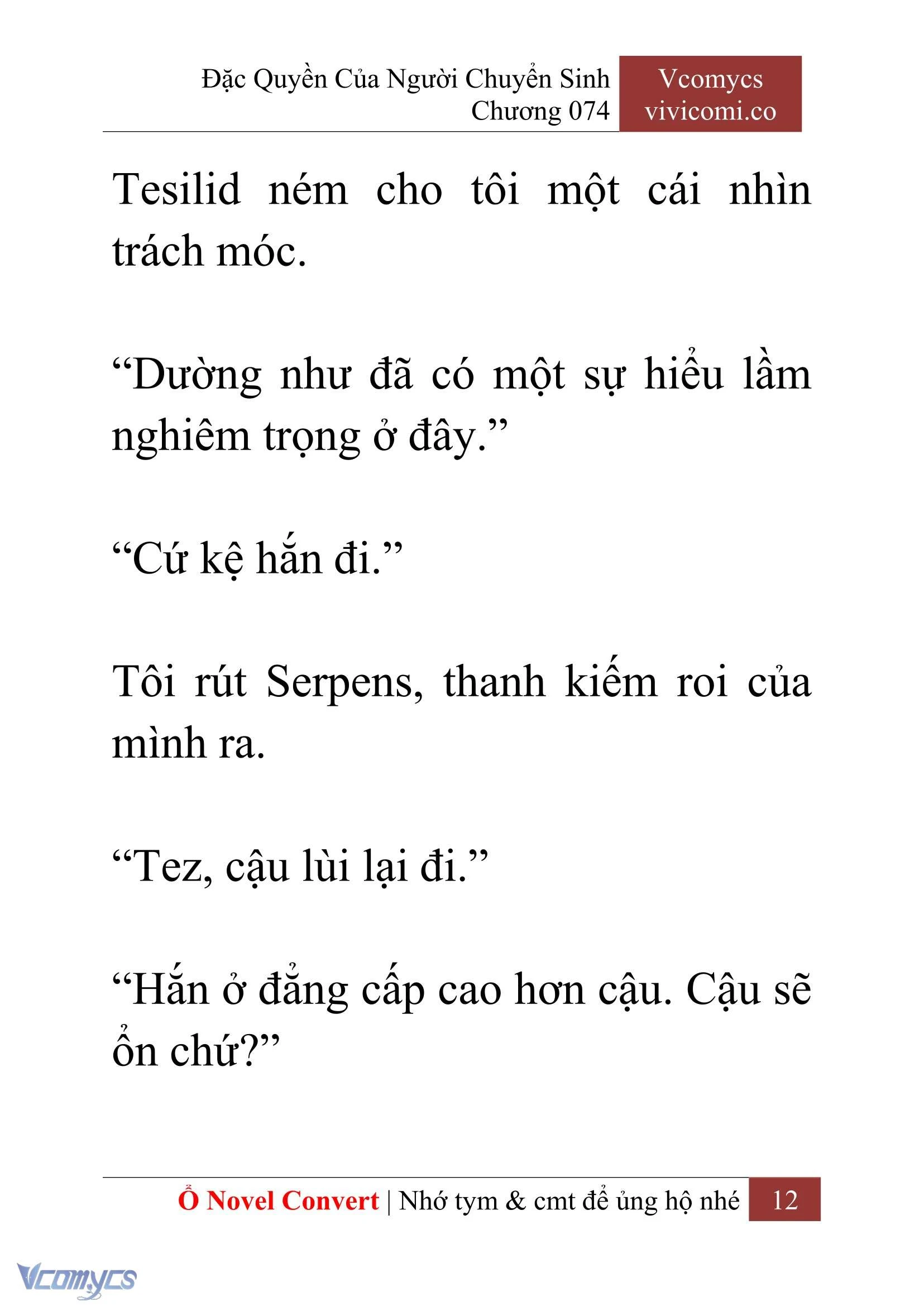 [Novel] Đặc Quyền Của Người Chuyển Sinh Chapter 74 - Trang 15
