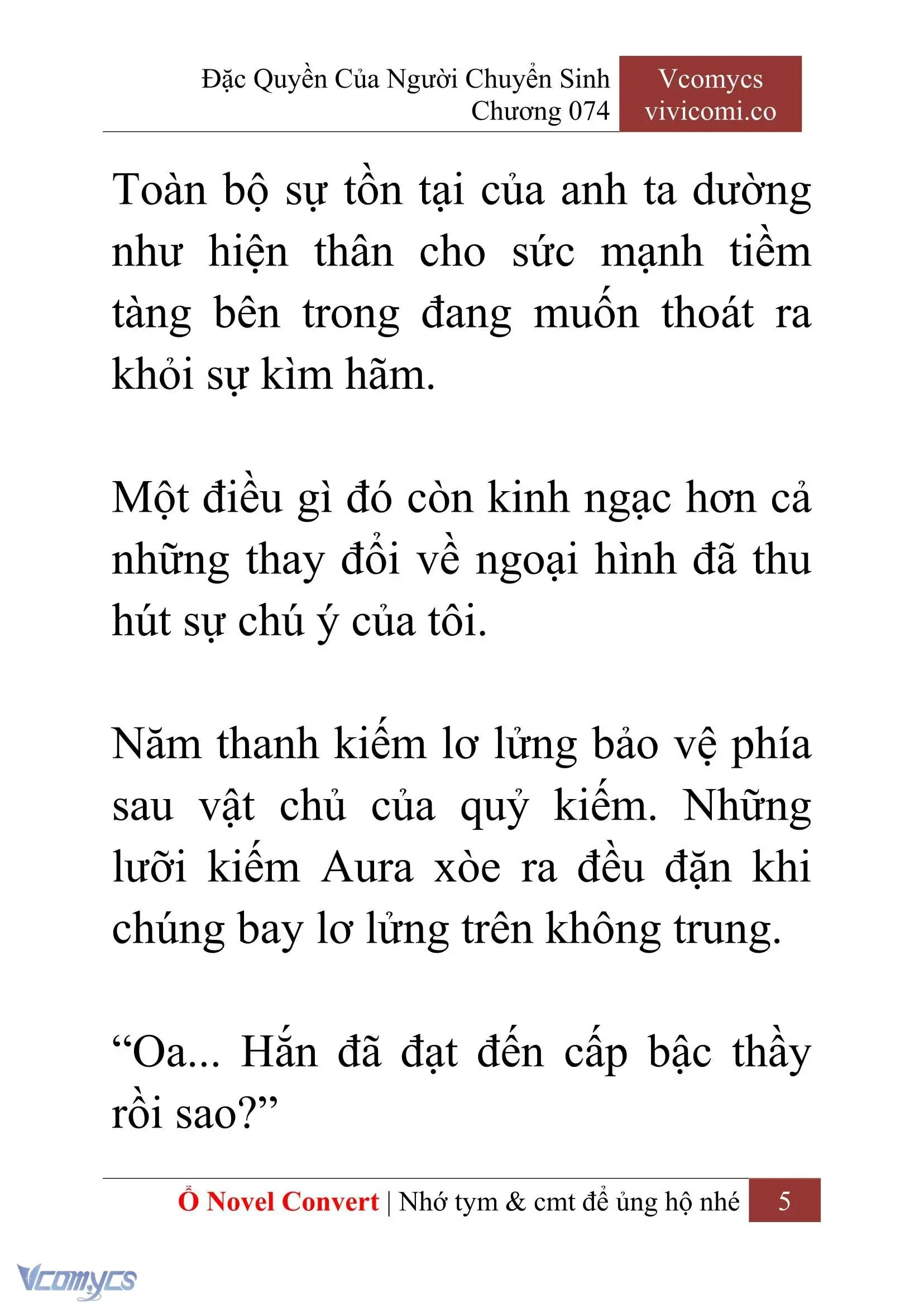 [Novel] Đặc Quyền Của Người Chuyển Sinh Chapter 74 - Trang 8