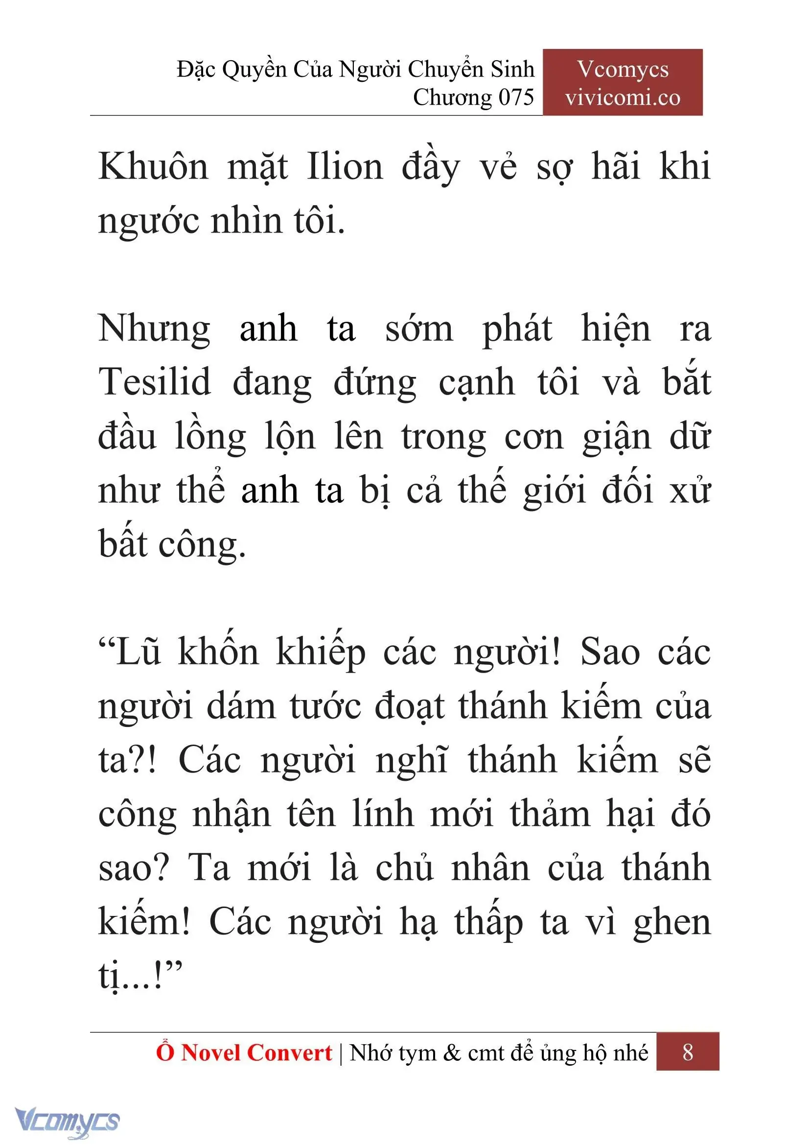 [Novel] Đặc Quyền Của Người Chuyển Sinh Chapter 75 - Trang 11
