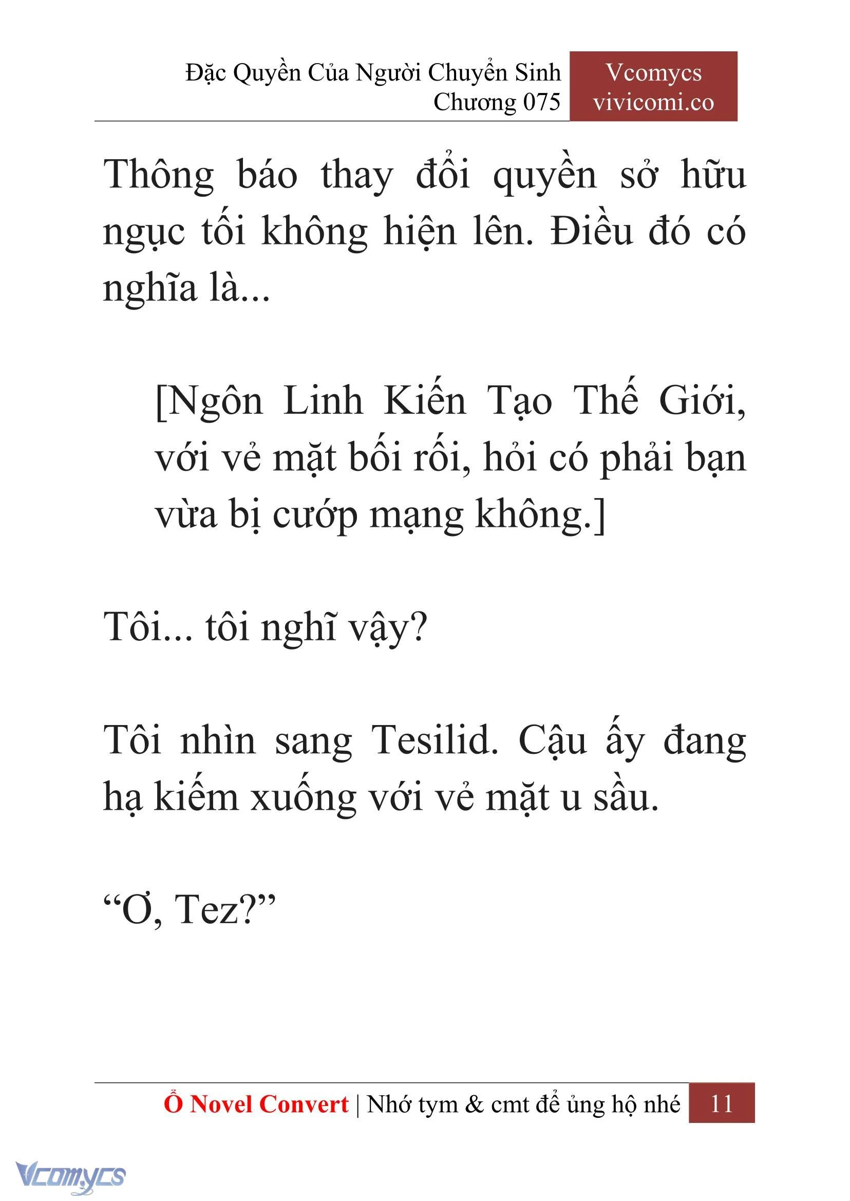 [Novel] Đặc Quyền Của Người Chuyển Sinh Chapter 75 - Trang 14