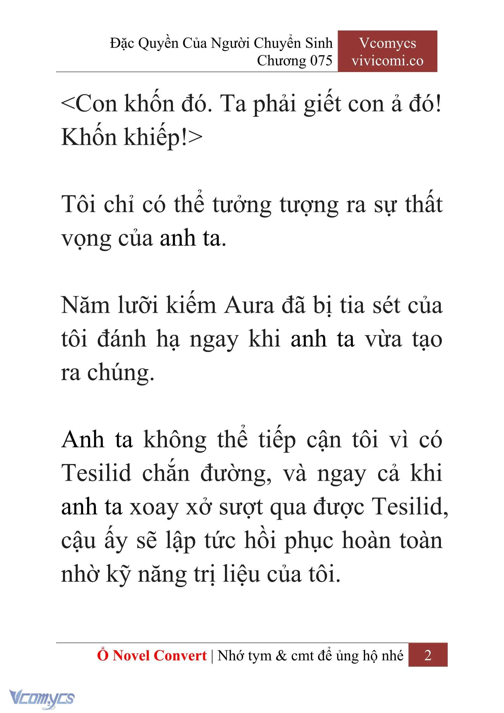 [Novel] Đặc Quyền Của Người Chuyển Sinh Chapter 75 - Trang 5