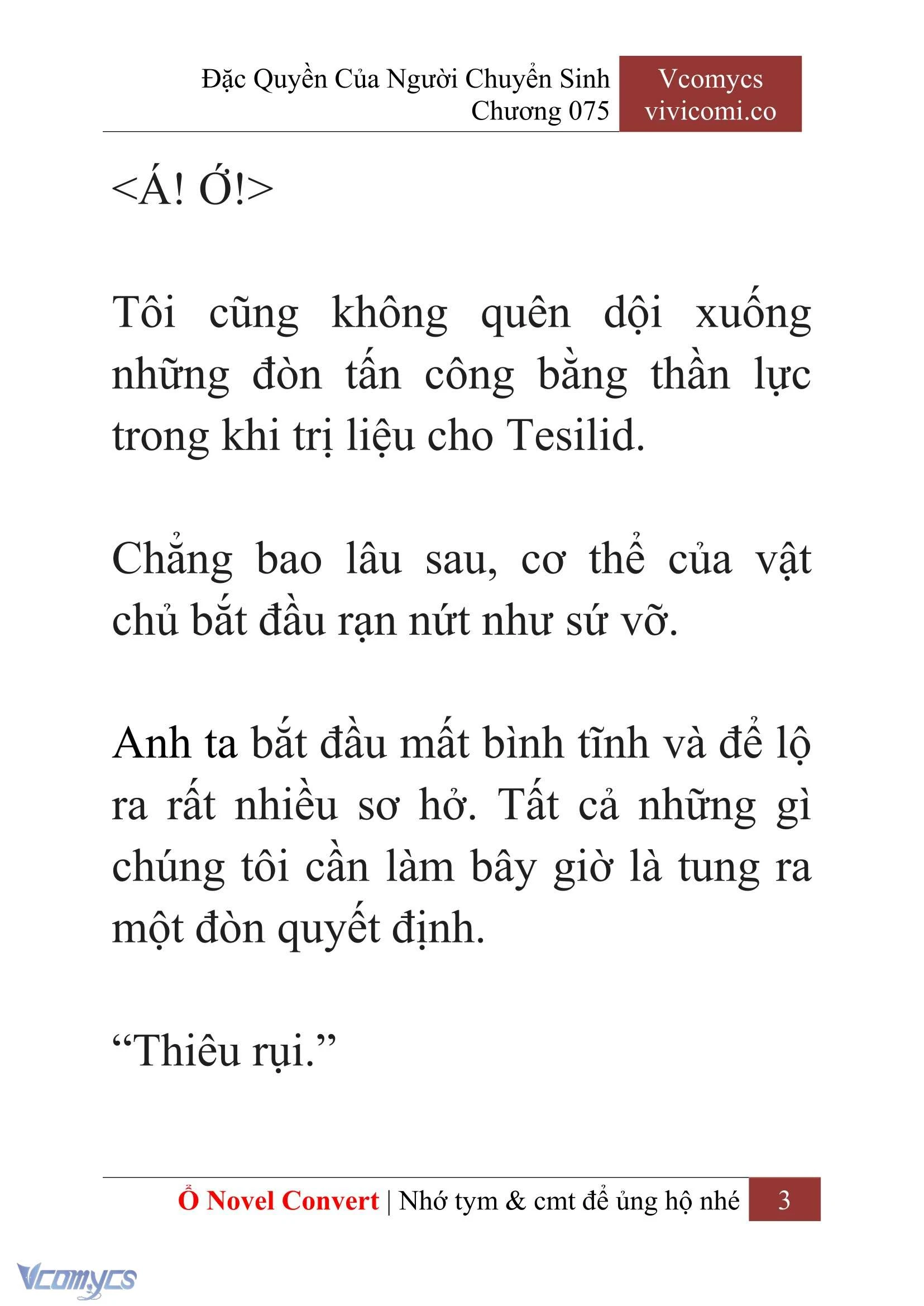 [Novel] Đặc Quyền Của Người Chuyển Sinh Chapter 75 - Trang 6