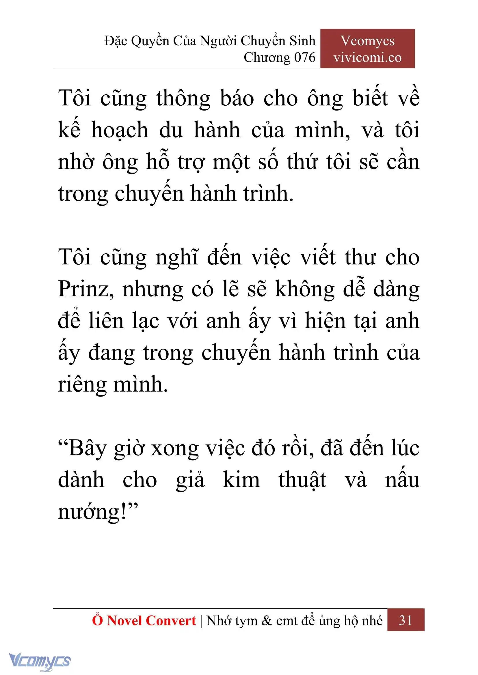 [Novel] Đặc Quyền Của Người Chuyển Sinh Chapter 76 - Trang 34