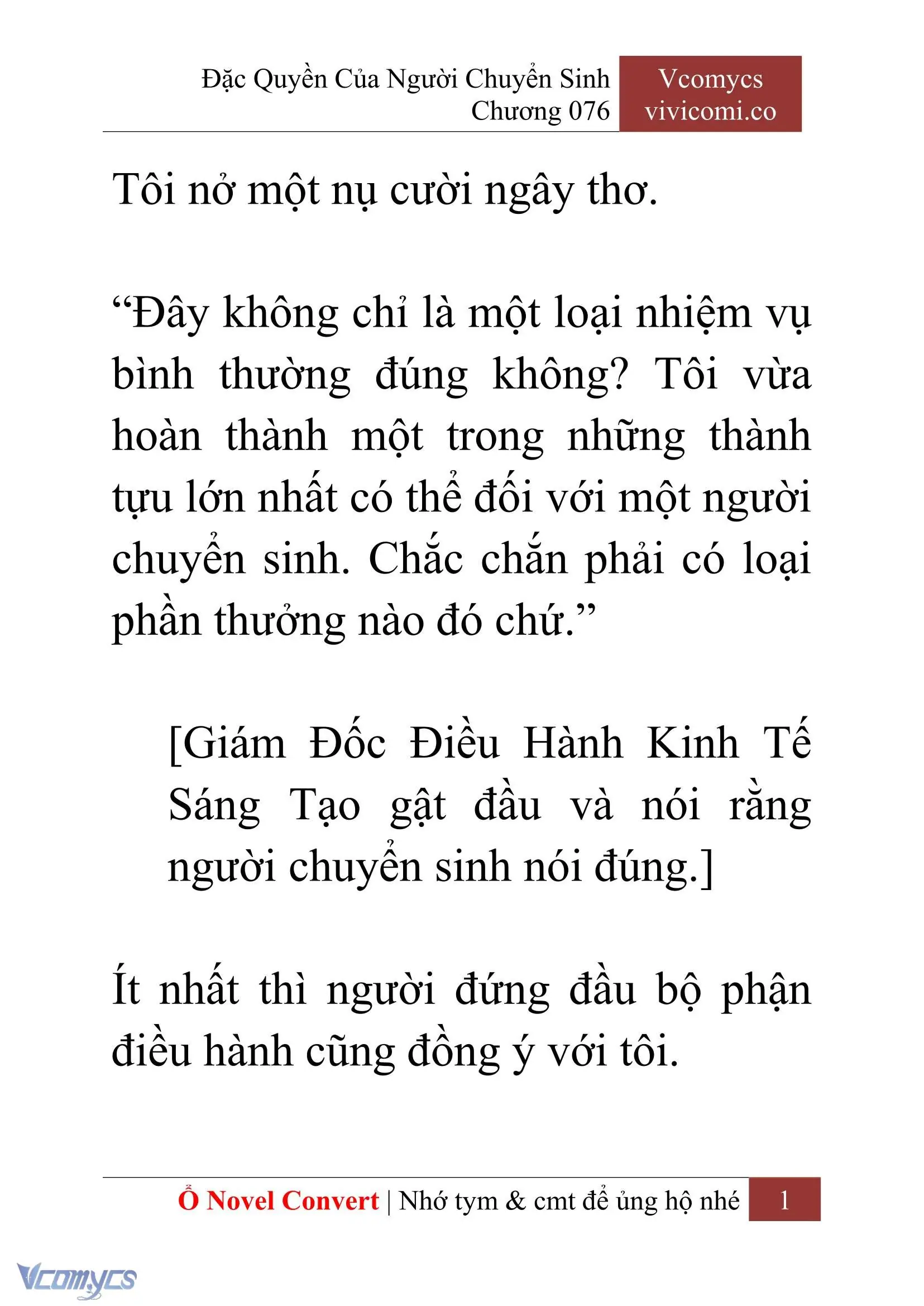 [Novel] Đặc Quyền Của Người Chuyển Sinh Chapter 76 - Trang 4