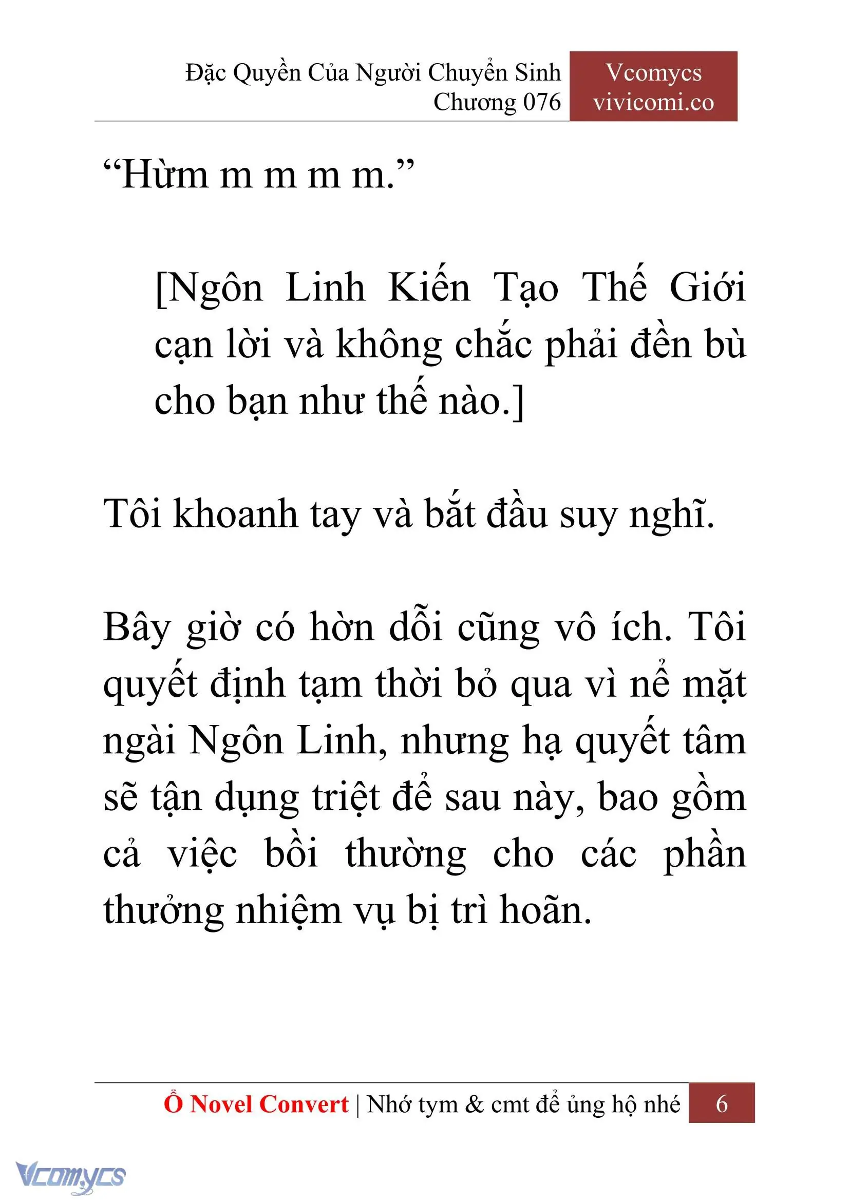 [Novel] Đặc Quyền Của Người Chuyển Sinh Chapter 76 - Trang 9