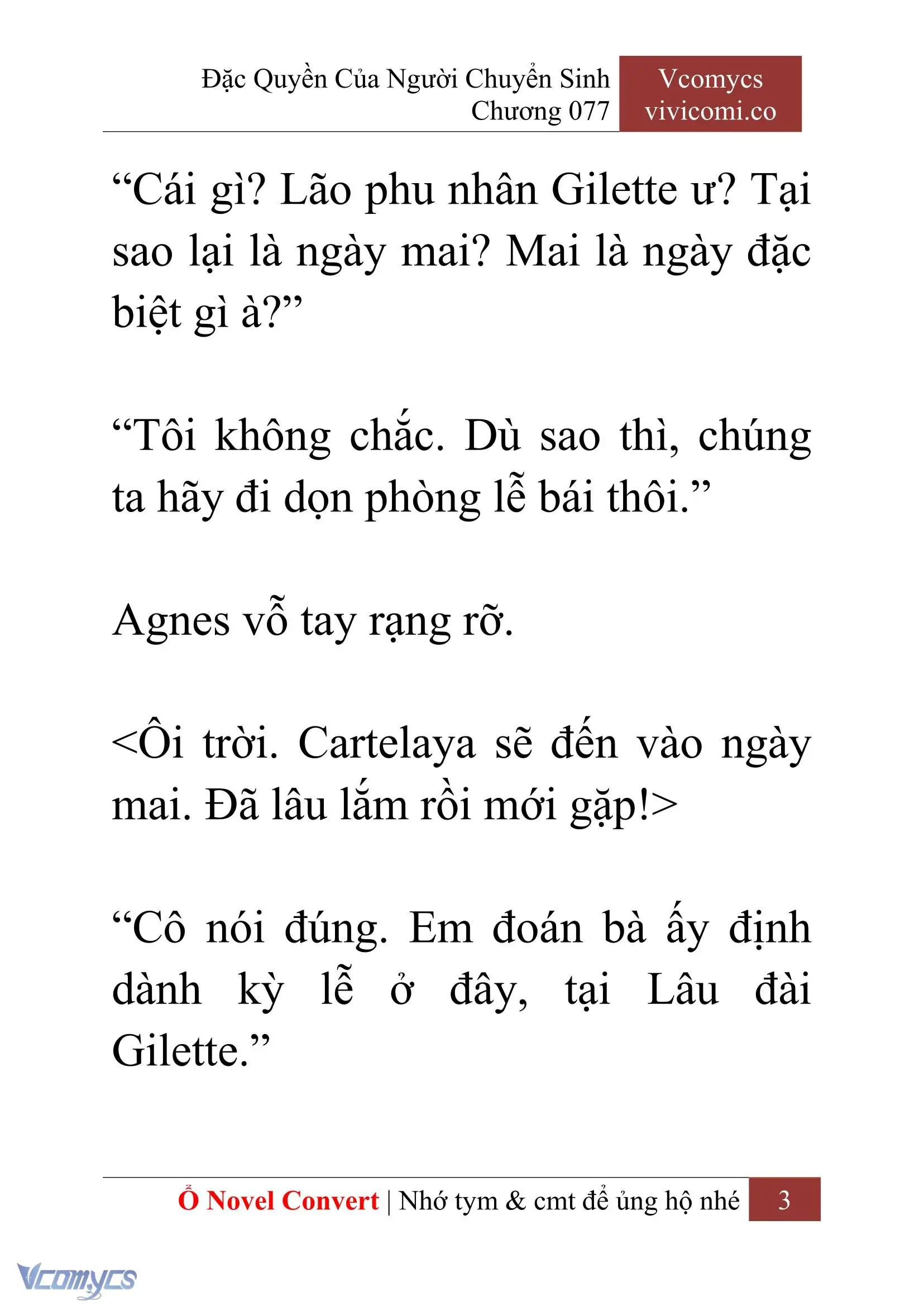 [Novel] Đặc Quyền Của Người Chuyển Sinh Chapter 77 - Trang 6