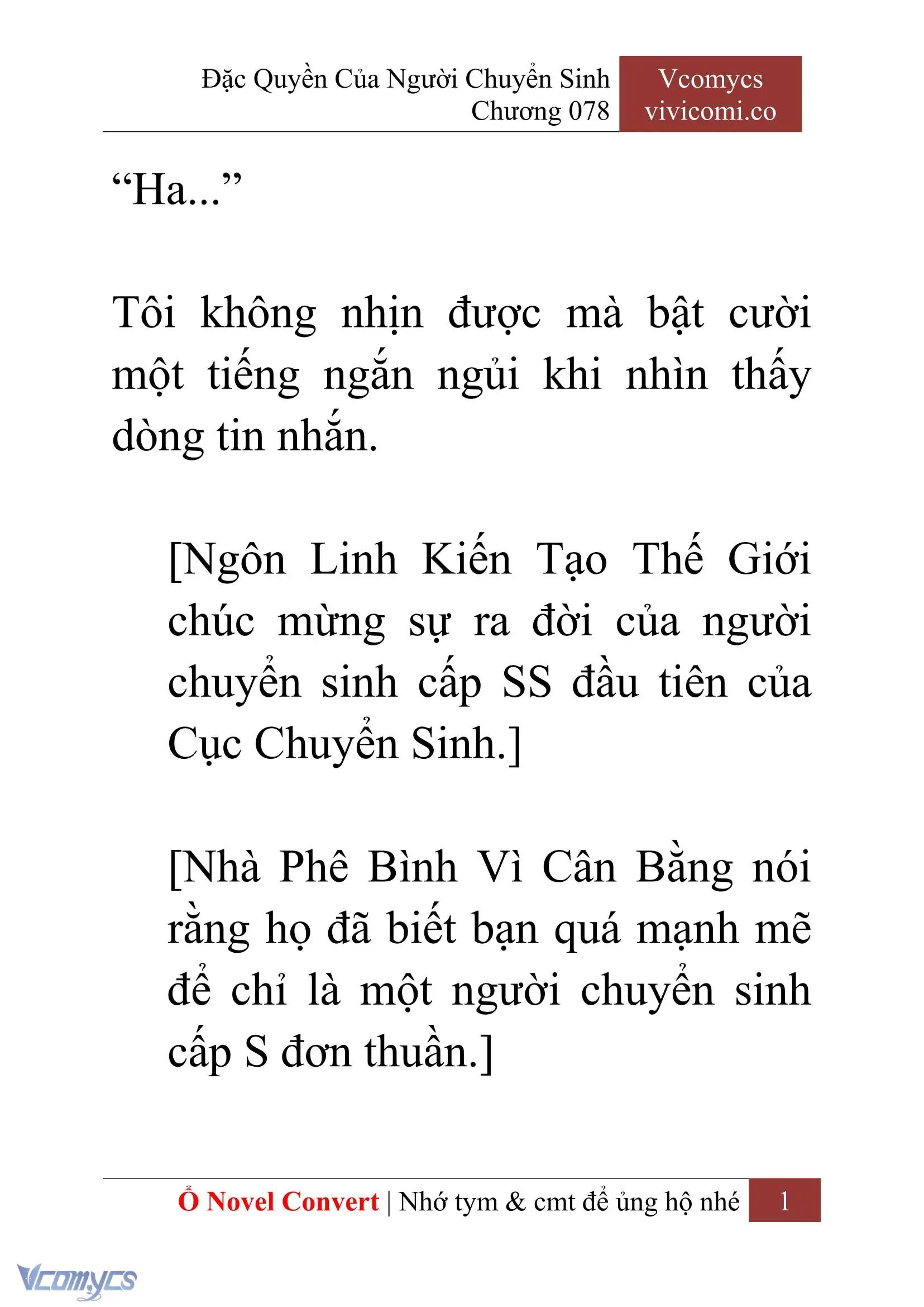 [Novel] Đặc Quyền Của Người Chuyển Sinh Chapter 78 - Trang 4