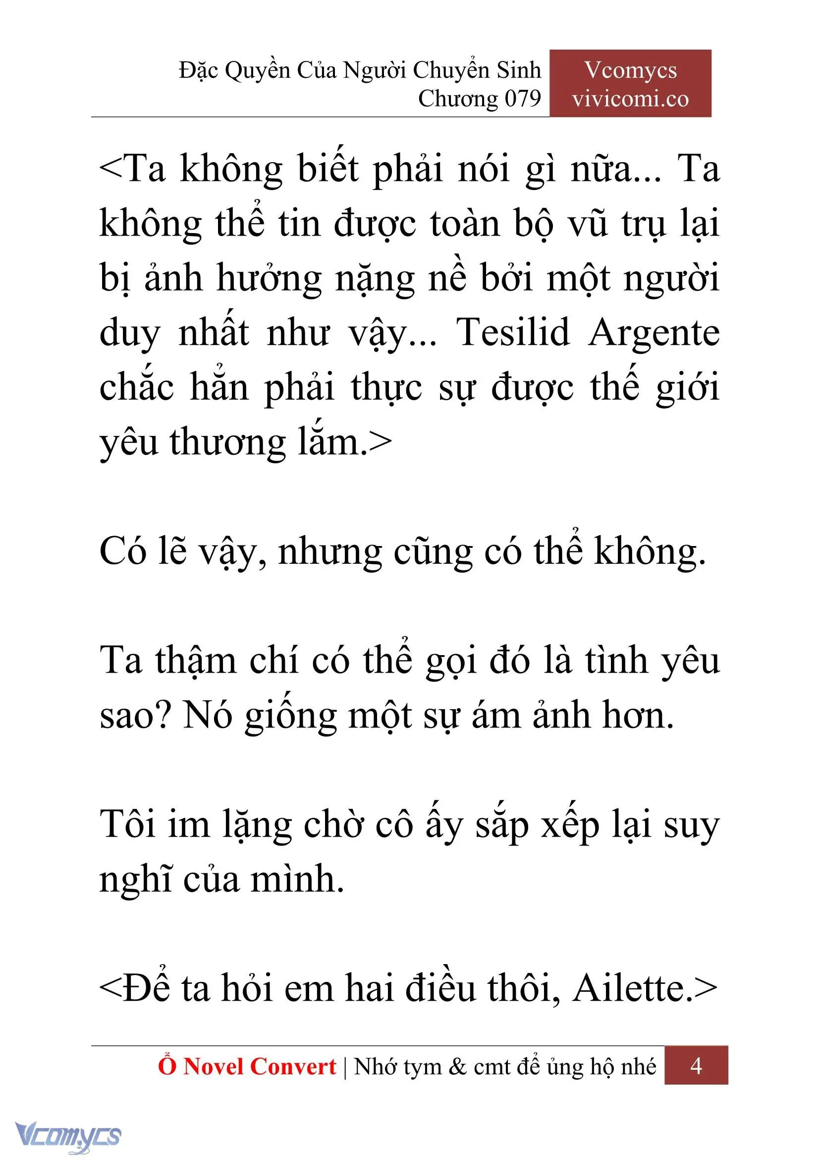 [Novel] Đặc Quyền Của Người Chuyển Sinh Chapter 79 - Trang 7