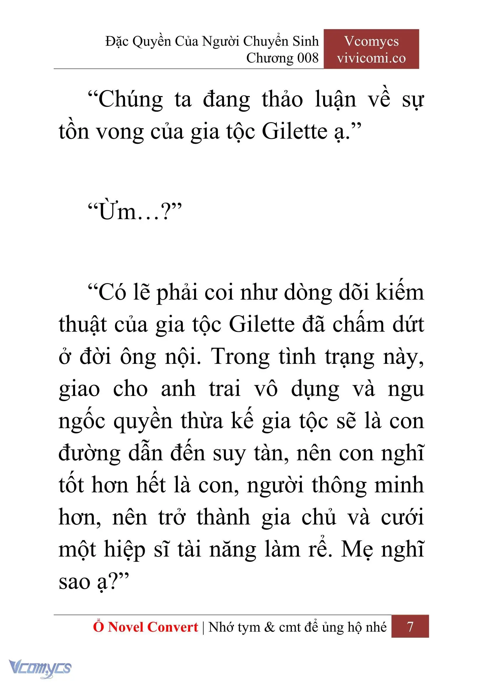 [Novel] Đặc Quyền Của Người Chuyển Sinh Chapter 8 - Trang 10
