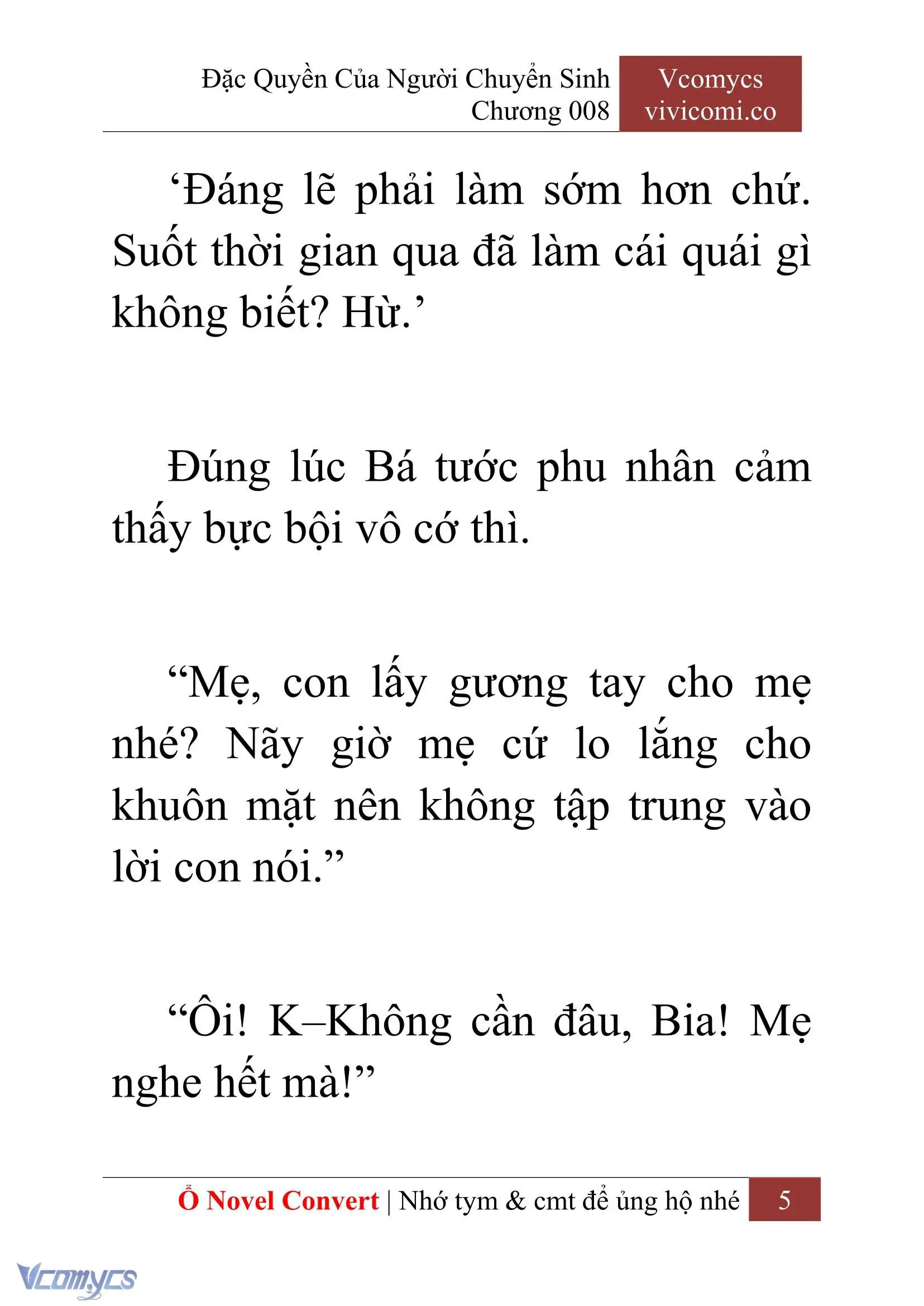 [Novel] Đặc Quyền Của Người Chuyển Sinh Chapter 8 - Trang 8
