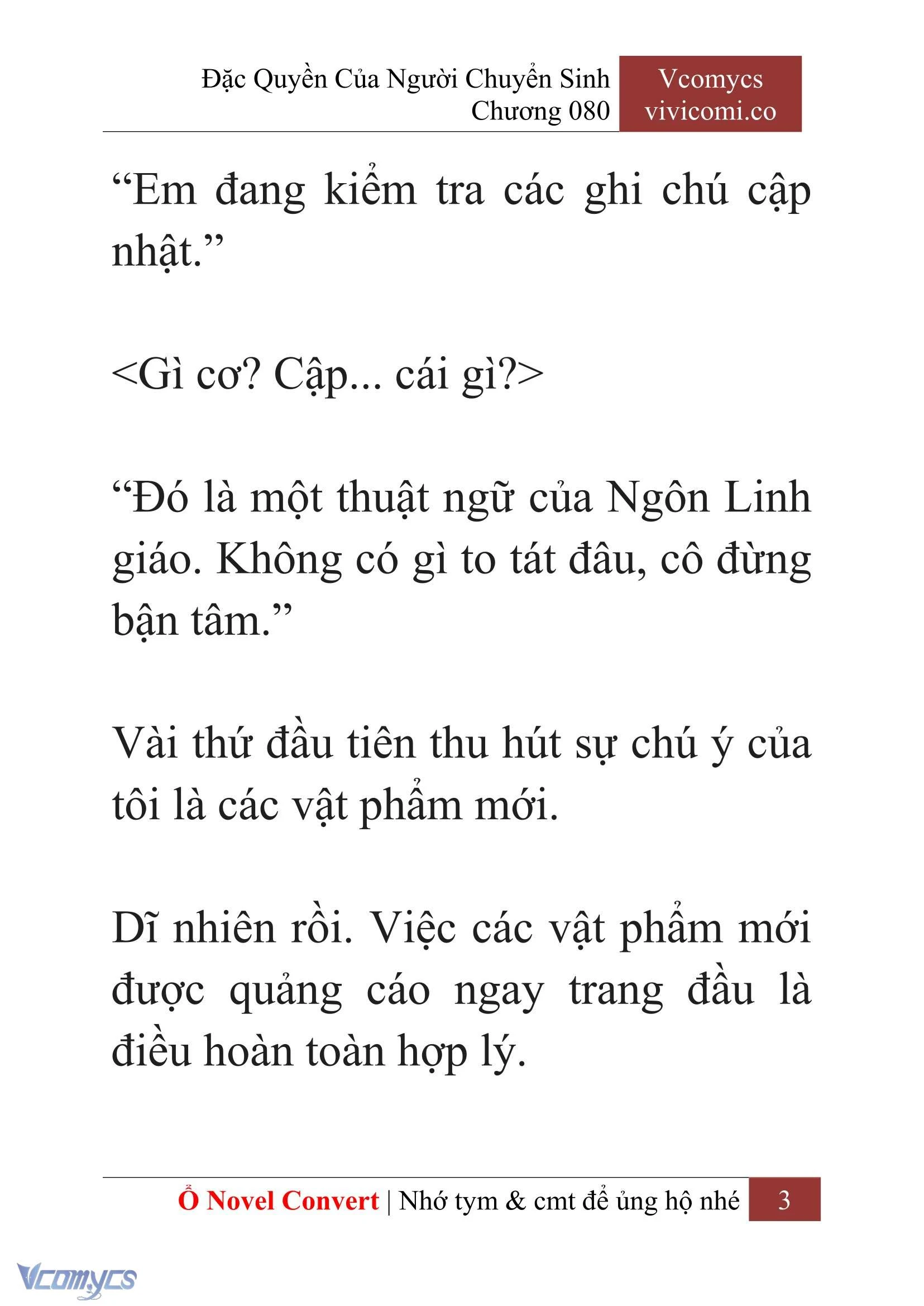 [Novel] Đặc Quyền Của Người Chuyển Sinh Chapter 80 - Trang 6
