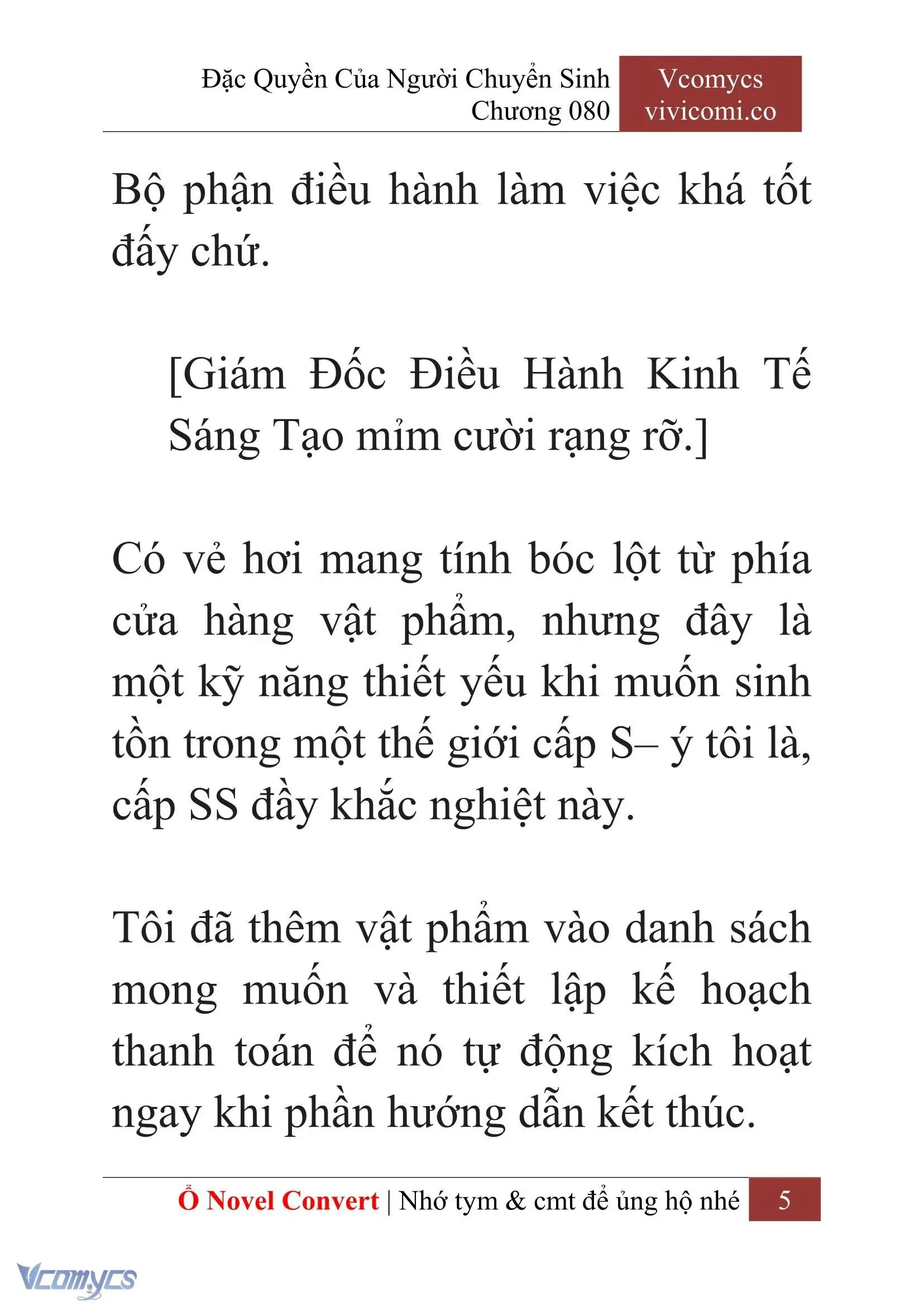 [Novel] Đặc Quyền Của Người Chuyển Sinh Chapter 80 - Trang 8