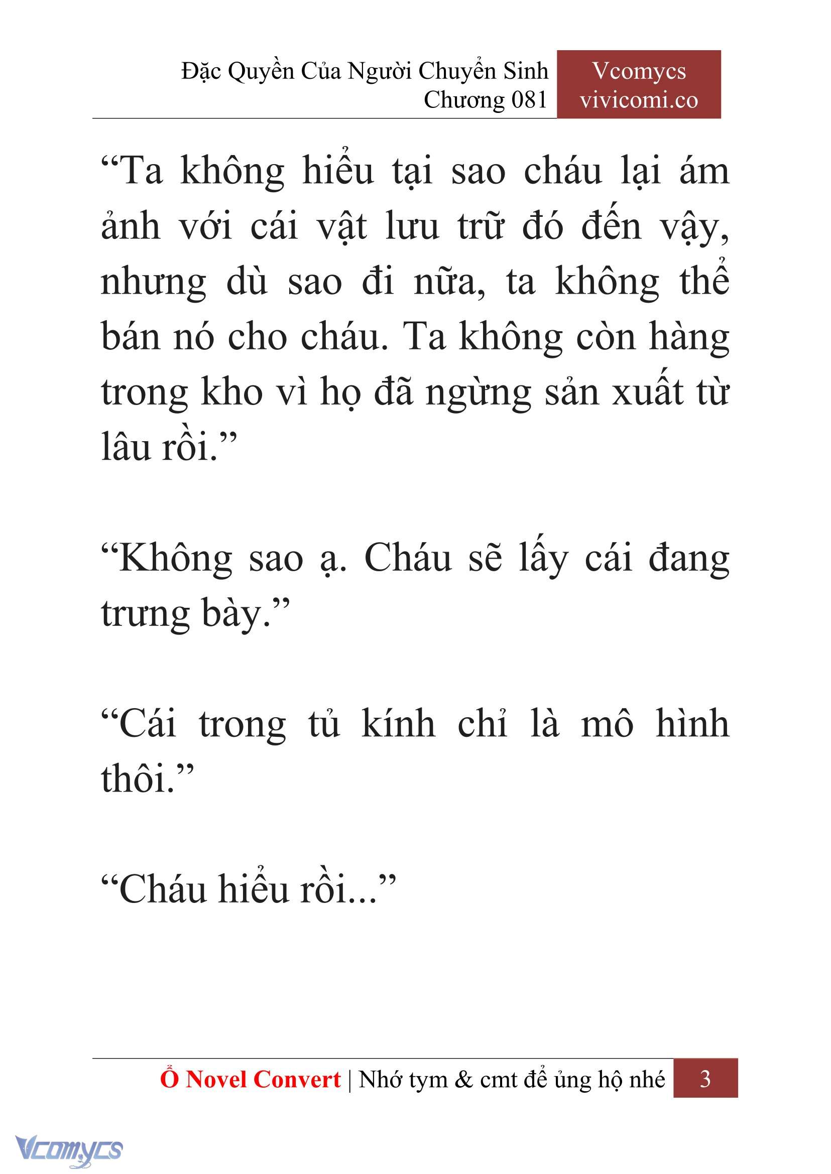 [Novel] Đặc Quyền Của Người Chuyển Sinh Chapter 81 - Trang 6