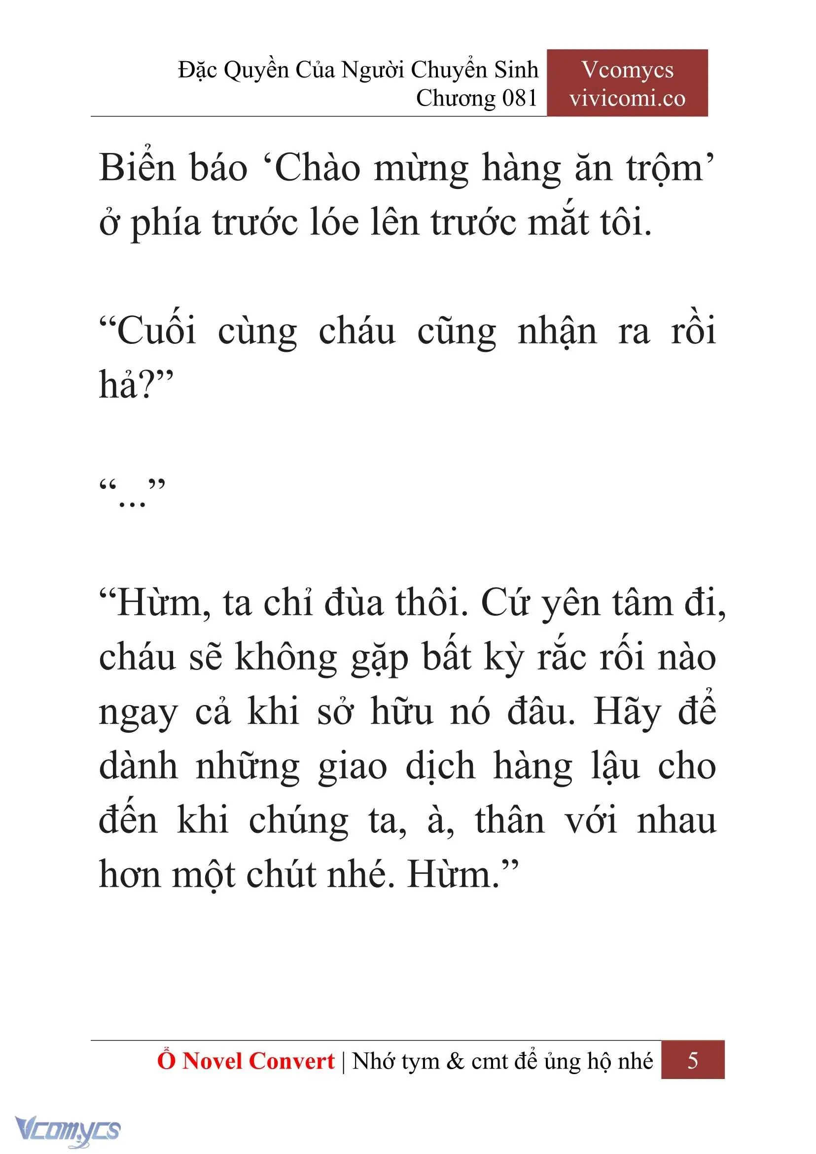 [Novel] Đặc Quyền Của Người Chuyển Sinh Chapter 81 - Trang 8