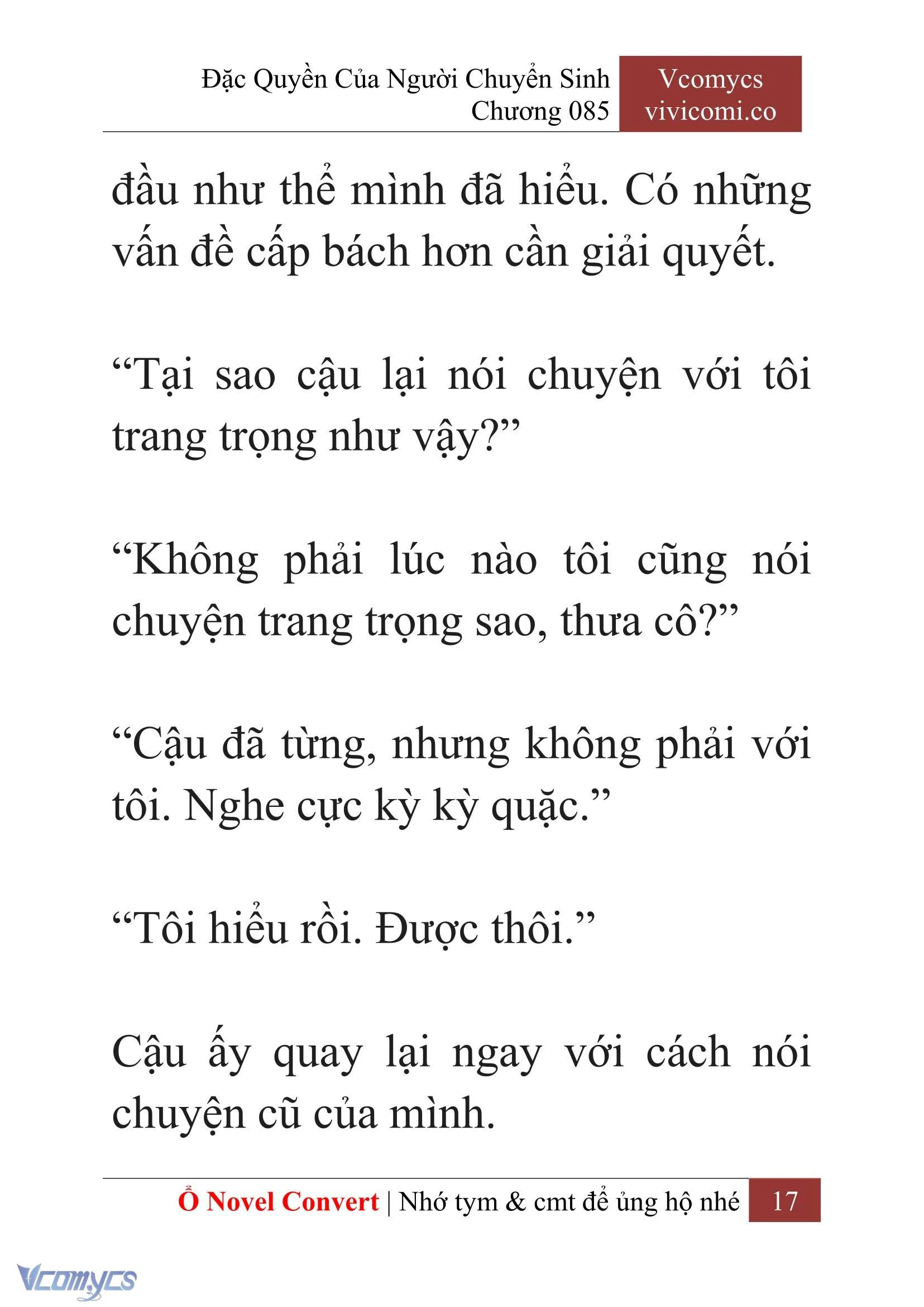 [Novel] Đặc Quyền Của Người Chuyển Sinh Chapter 85 - Trang 20
