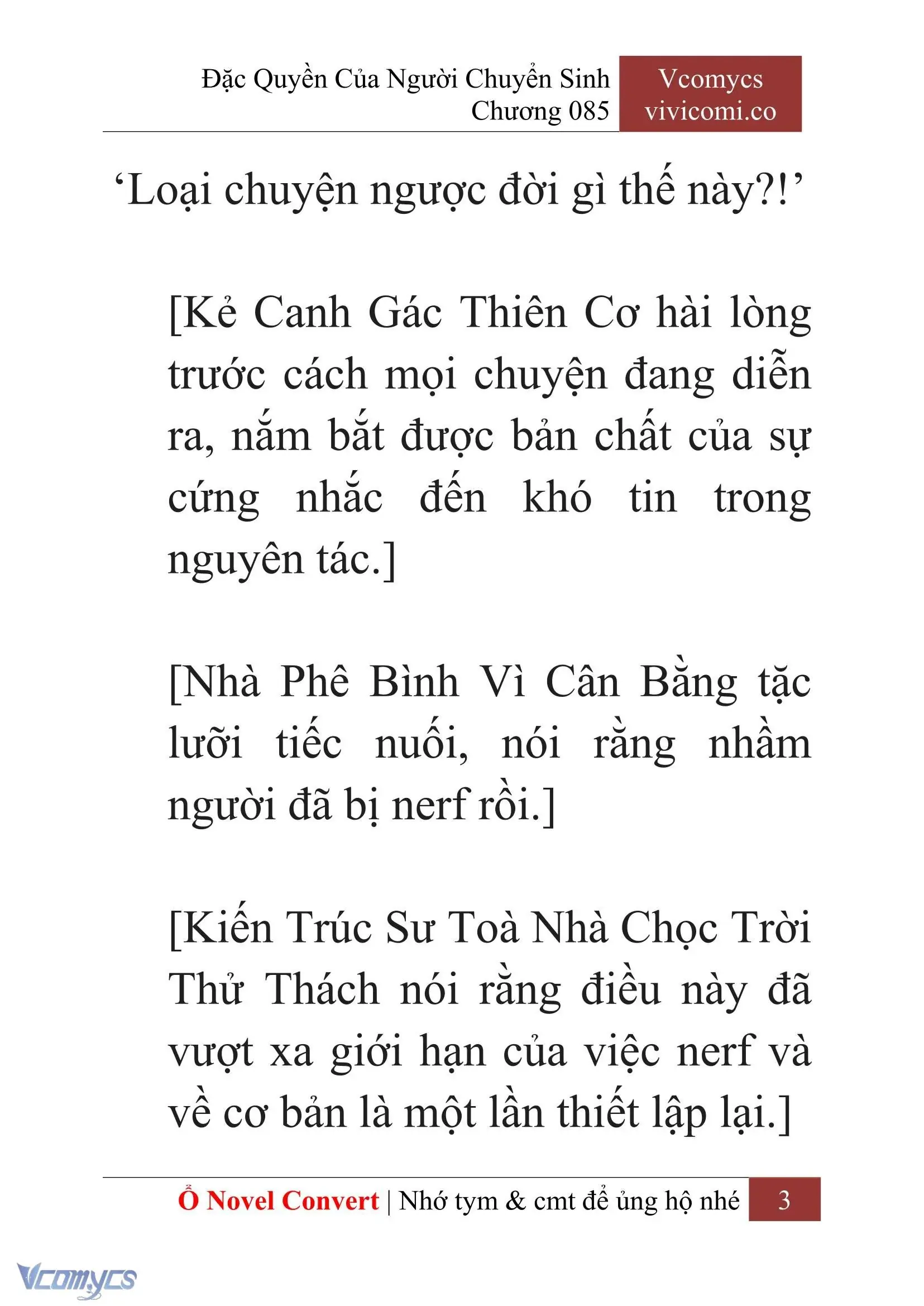 [Novel] Đặc Quyền Của Người Chuyển Sinh Chapter 85 - Trang 6