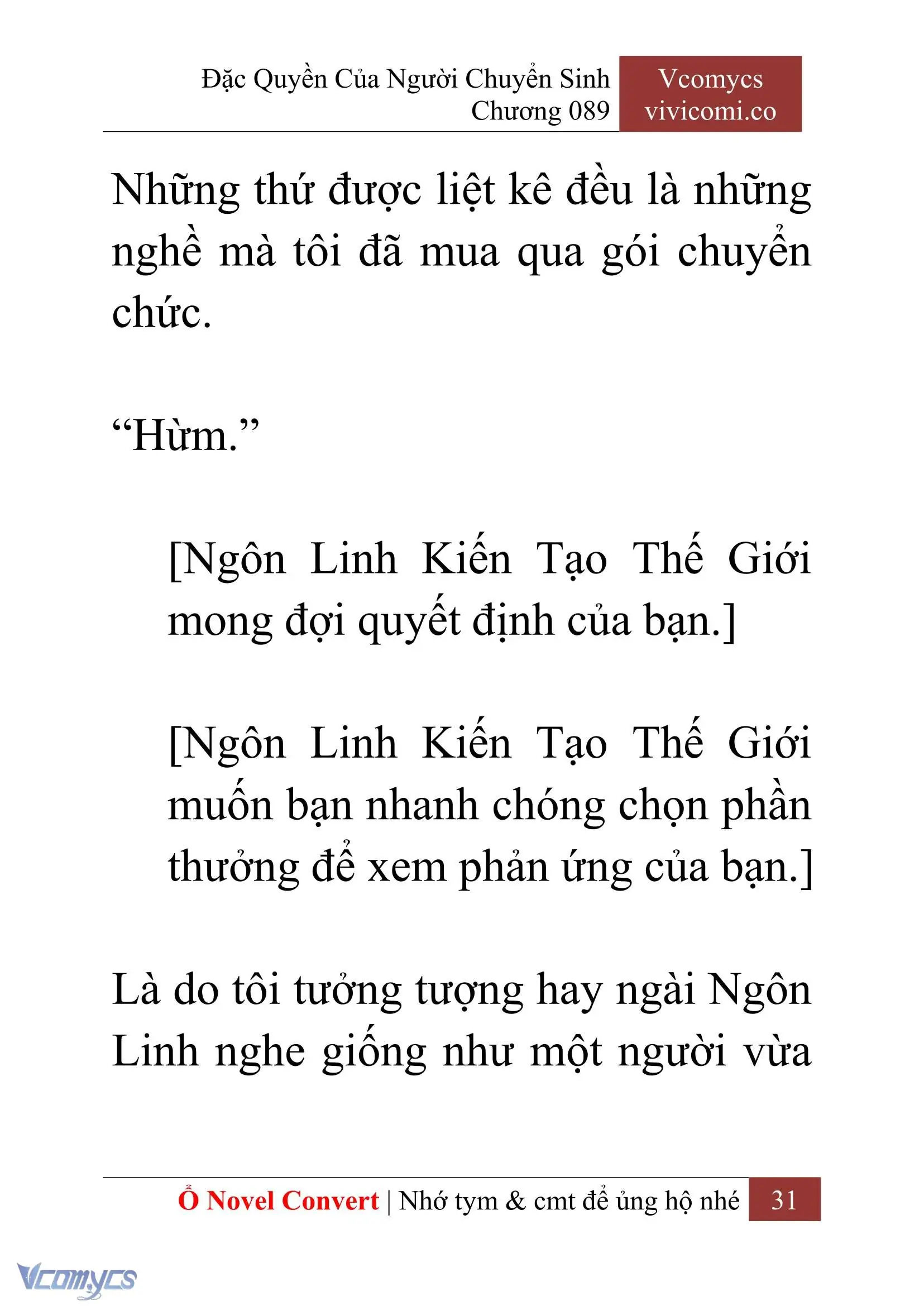 [Novel] Đặc Quyền Của Người Chuyển Sinh Chapter 89 - Trang 34