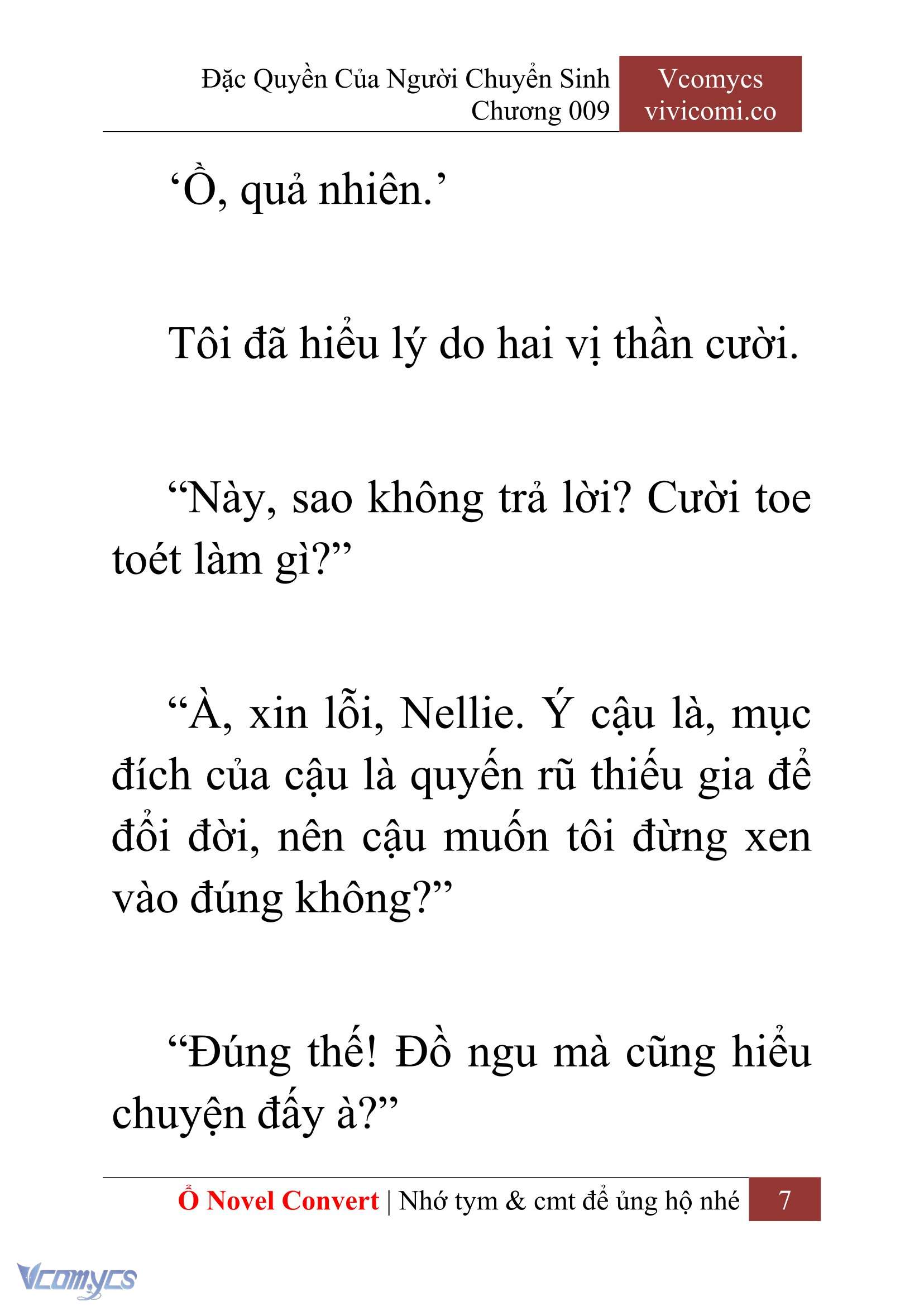 [Novel] Đặc Quyền Của Người Chuyển Sinh Chapter 9 - Trang 9