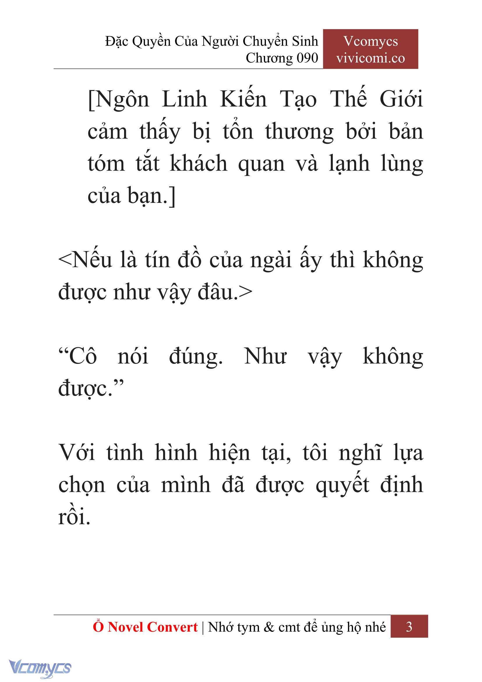 [Novel] Đặc Quyền Của Người Chuyển Sinh Chapter 90 - Trang 6