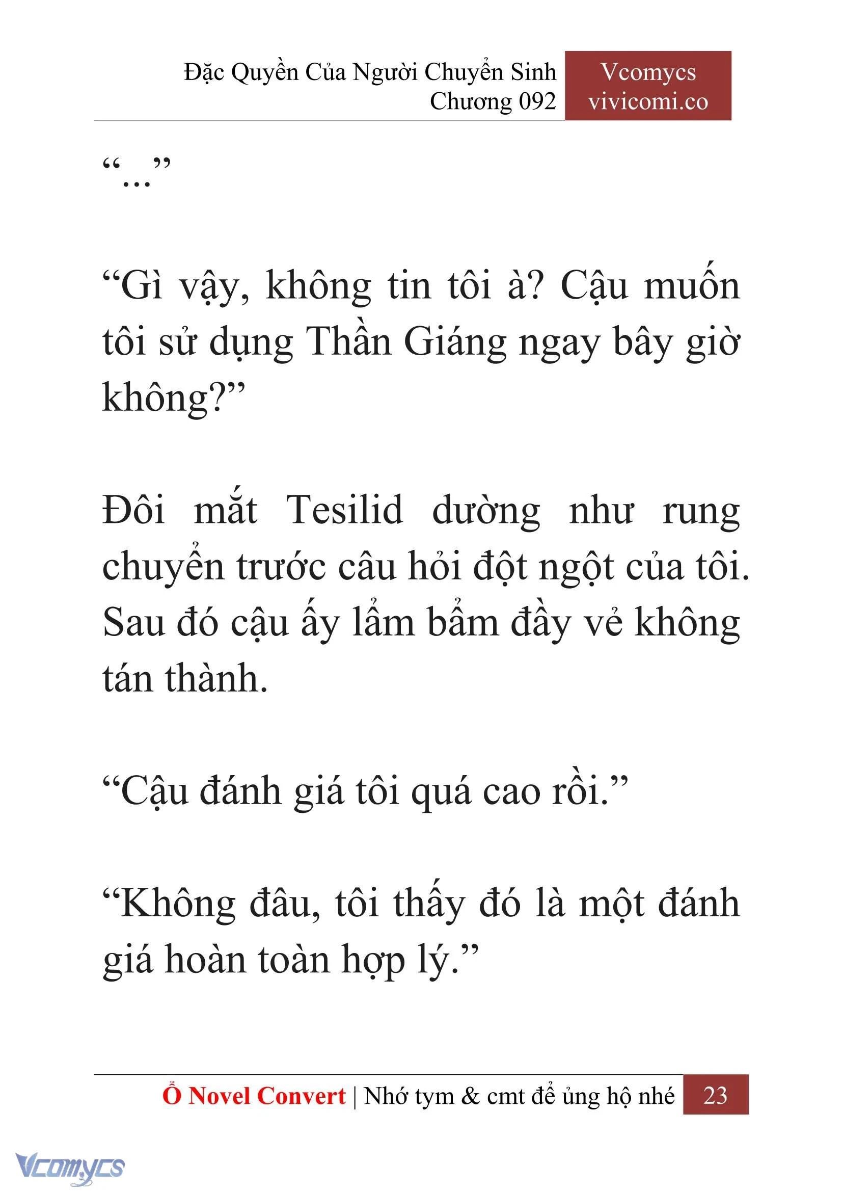 [Novel] Đặc Quyền Của Người Chuyển Sinh Chapter 92 - Trang 26