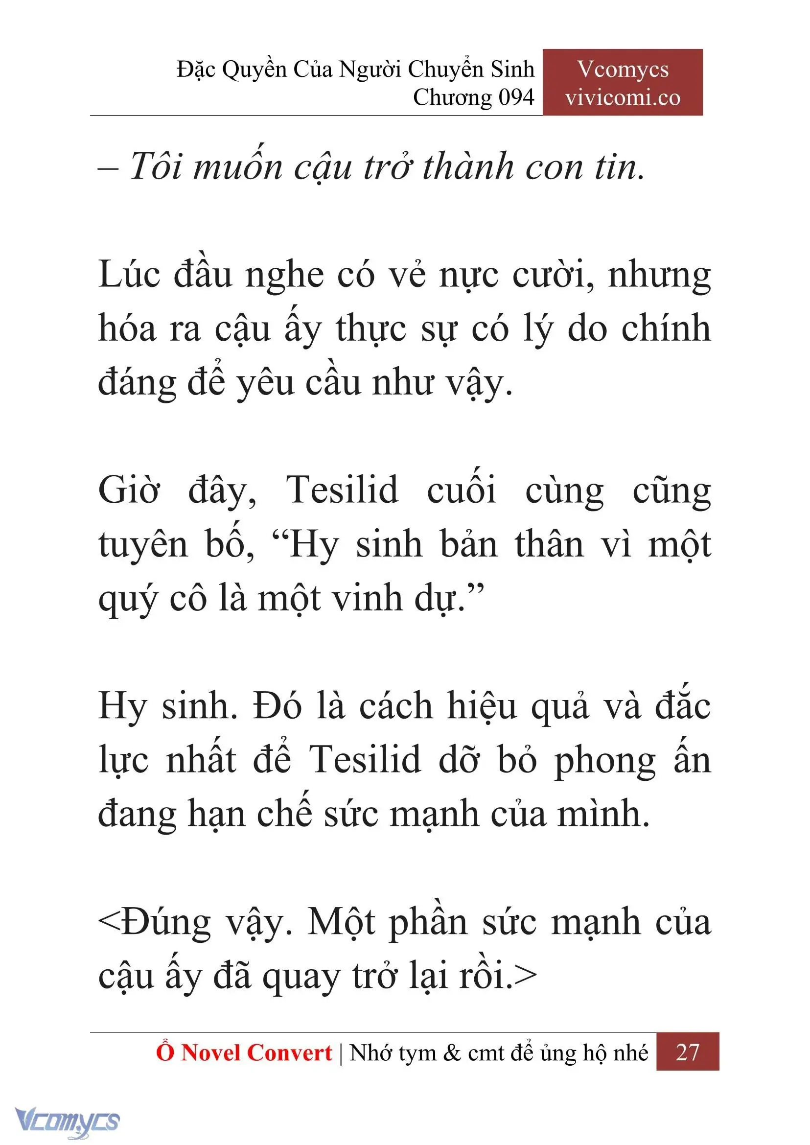 [Novel] Đặc Quyền Của Người Chuyển Sinh Chapter 94 - Trang 30