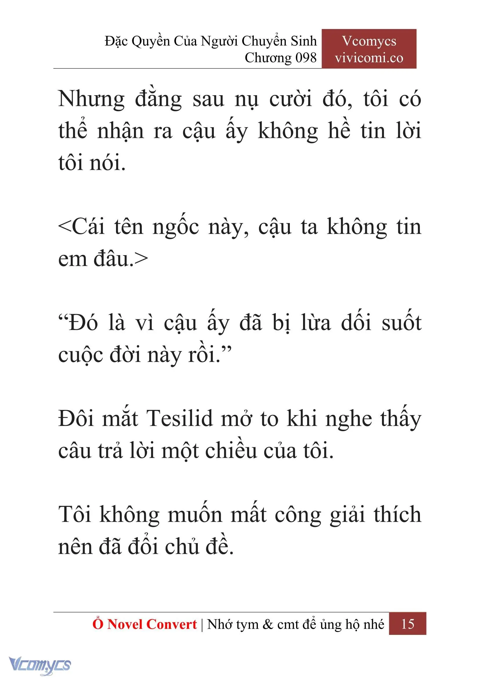[Novel] Đặc Quyền Của Người Chuyển Sinh Chapter 98 - Trang 18