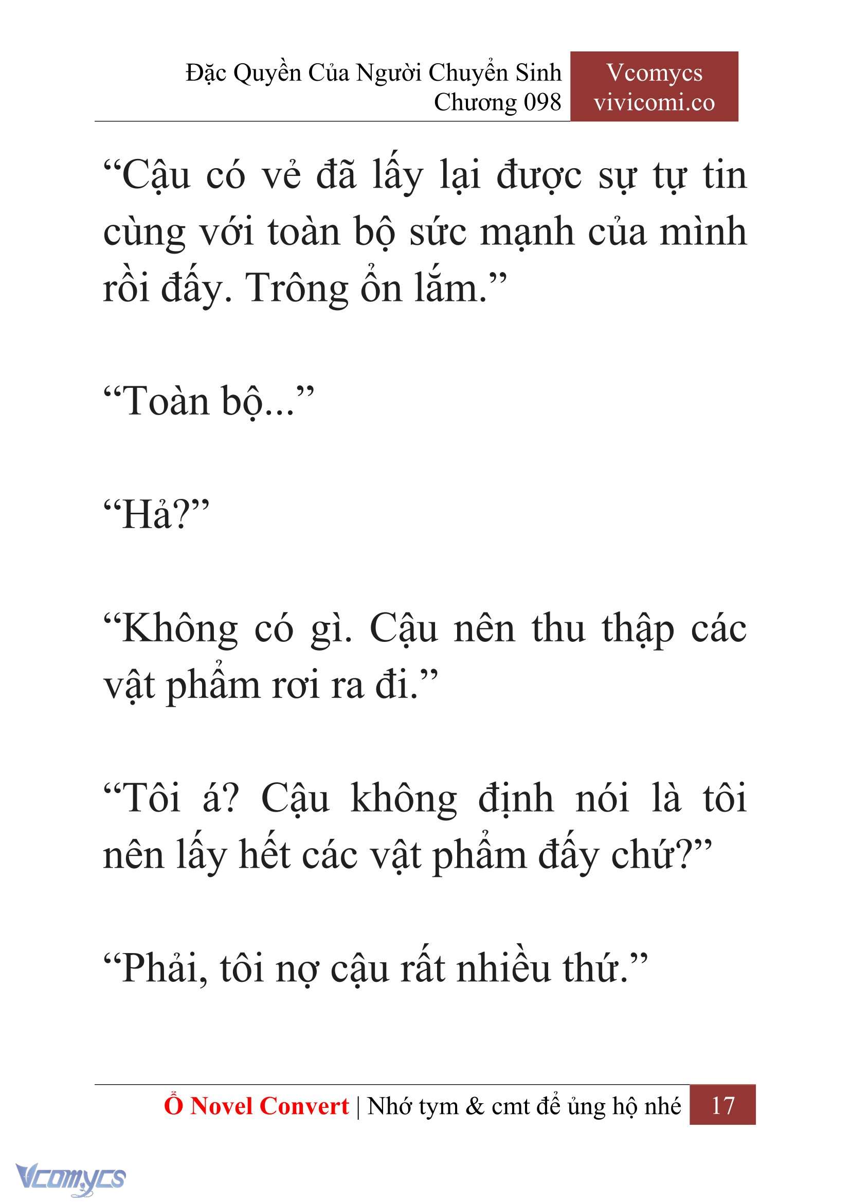 [Novel] Đặc Quyền Của Người Chuyển Sinh Chapter 98 - Trang 20