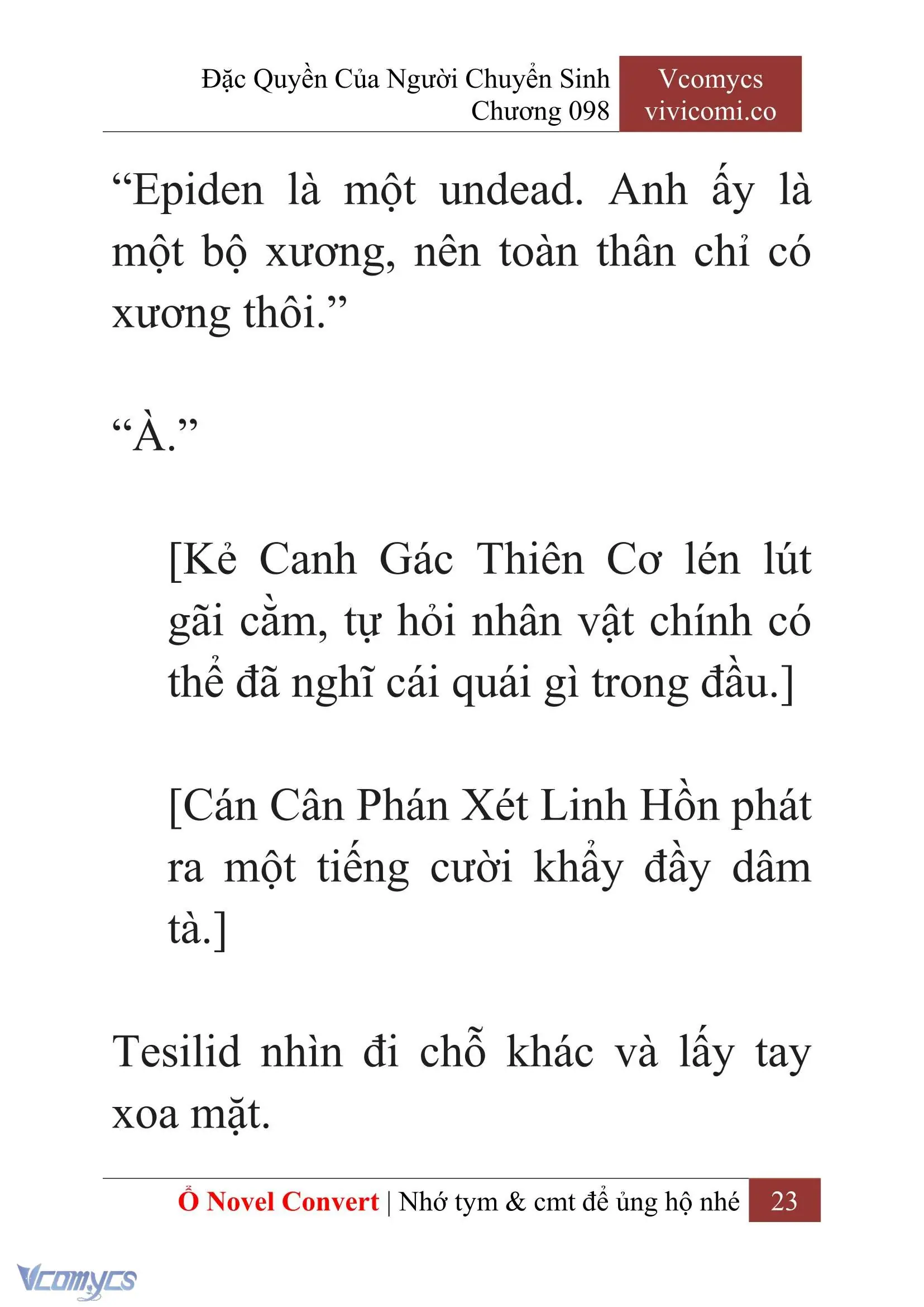 [Novel] Đặc Quyền Của Người Chuyển Sinh Chapter 98 - Trang 26