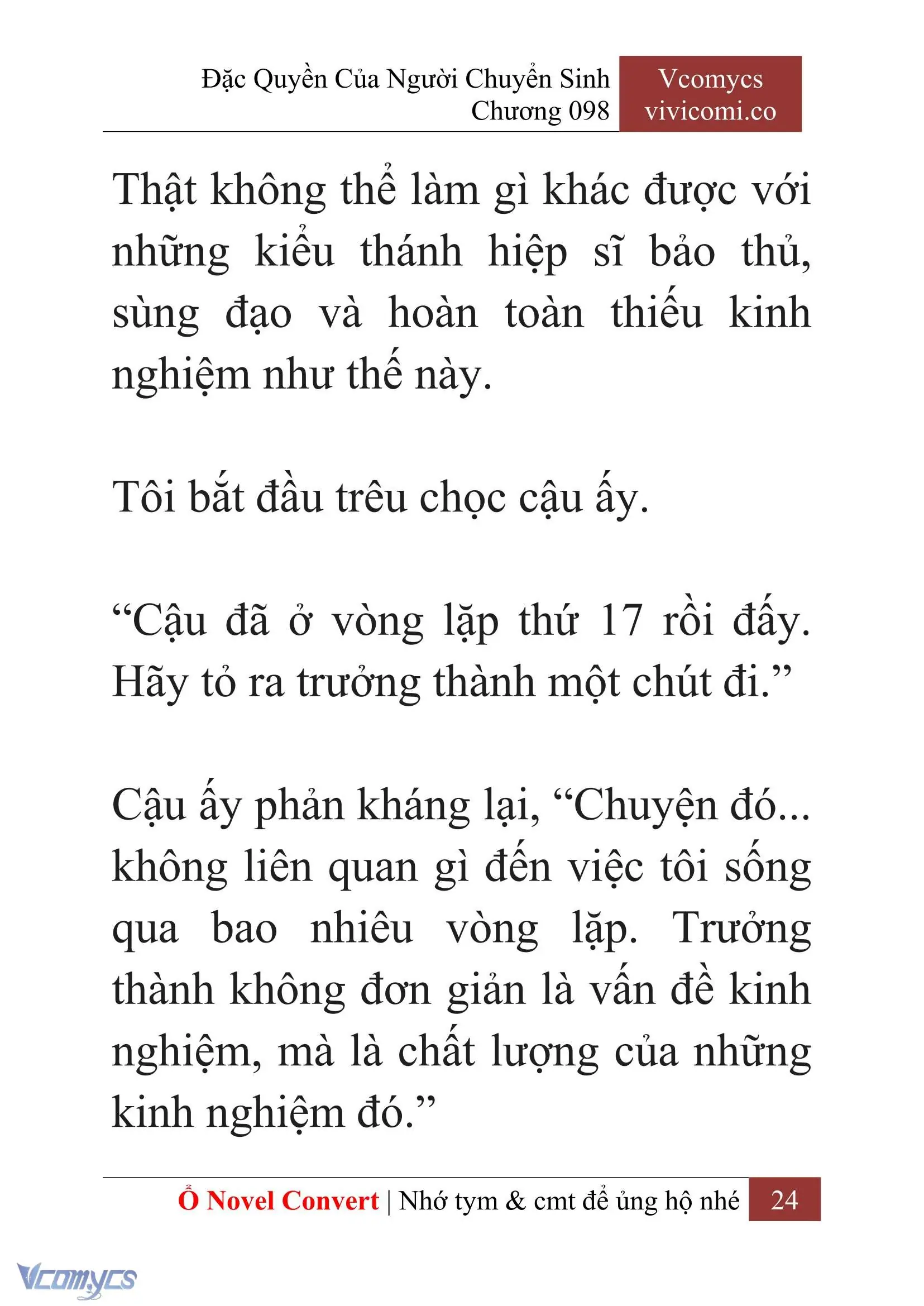 [Novel] Đặc Quyền Của Người Chuyển Sinh Chapter 98 - Trang 27