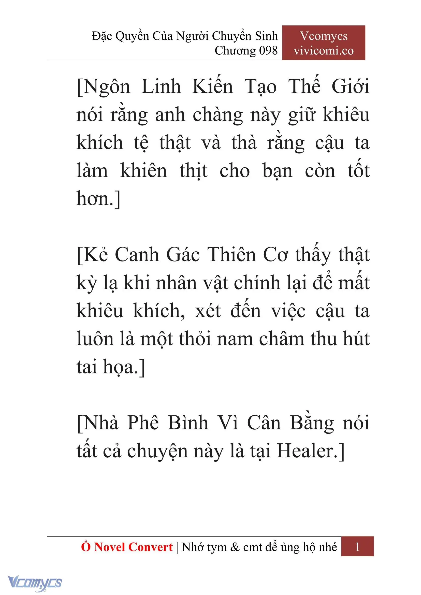 [Novel] Đặc Quyền Của Người Chuyển Sinh Chapter 98 - Trang 4