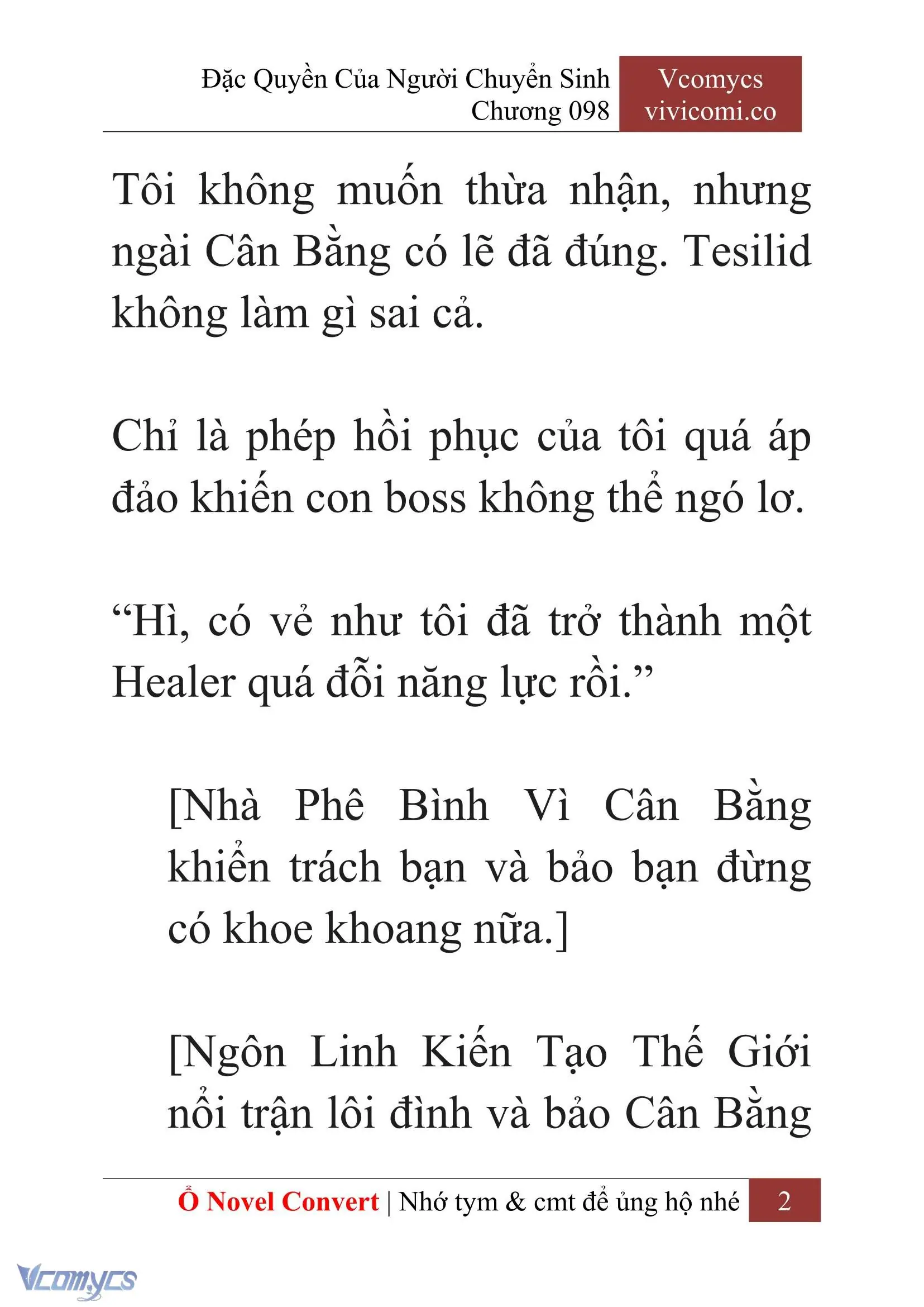 [Novel] Đặc Quyền Của Người Chuyển Sinh Chapter 98 - Trang 5