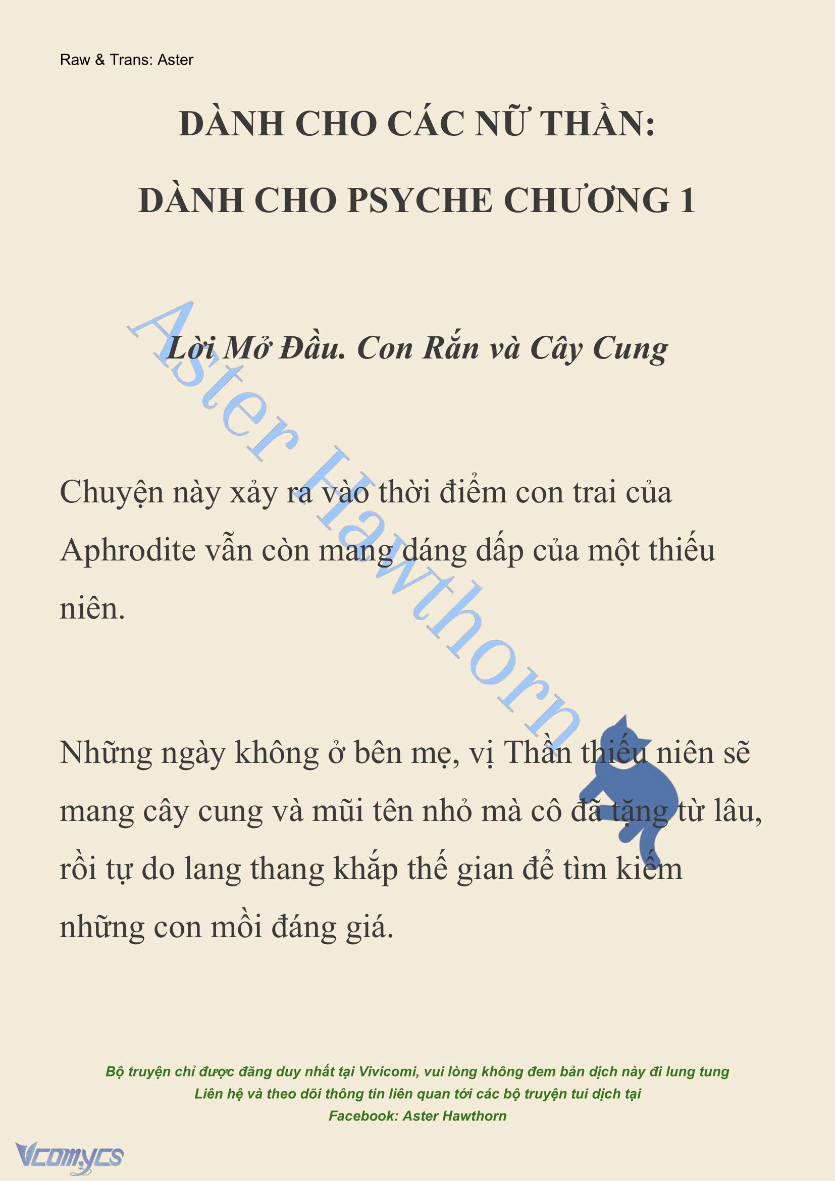 [NOVEL] Dành Cho Các Nữ Thần: Dành cho Psyche Chapter 1 - Trang 3