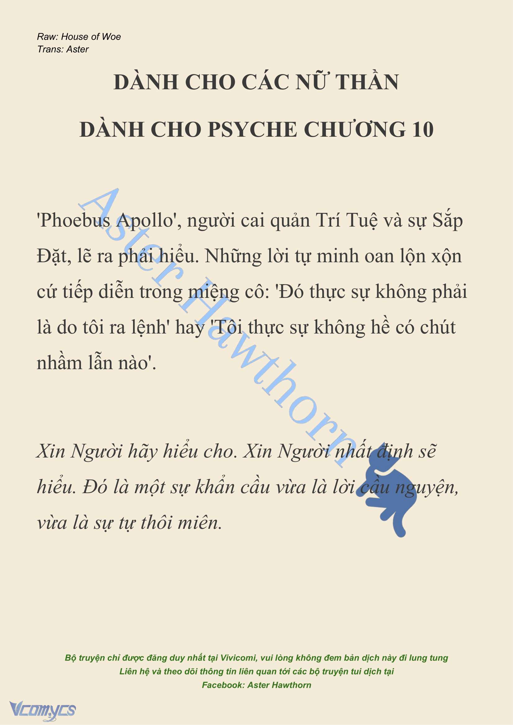 [NOVEL] Dành Cho Các Nữ Thần: Dành cho Psyche Chapter 10 - Trang 2