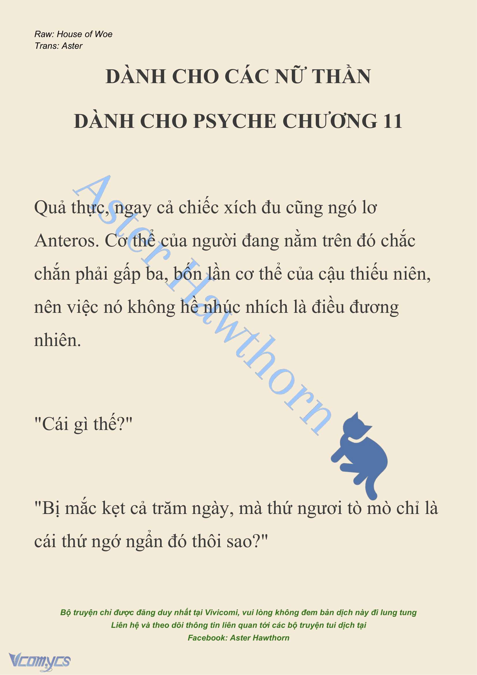 [NOVEL] Dành Cho Các Nữ Thần: Dành cho Psyche Chapter 11 - Trang 2