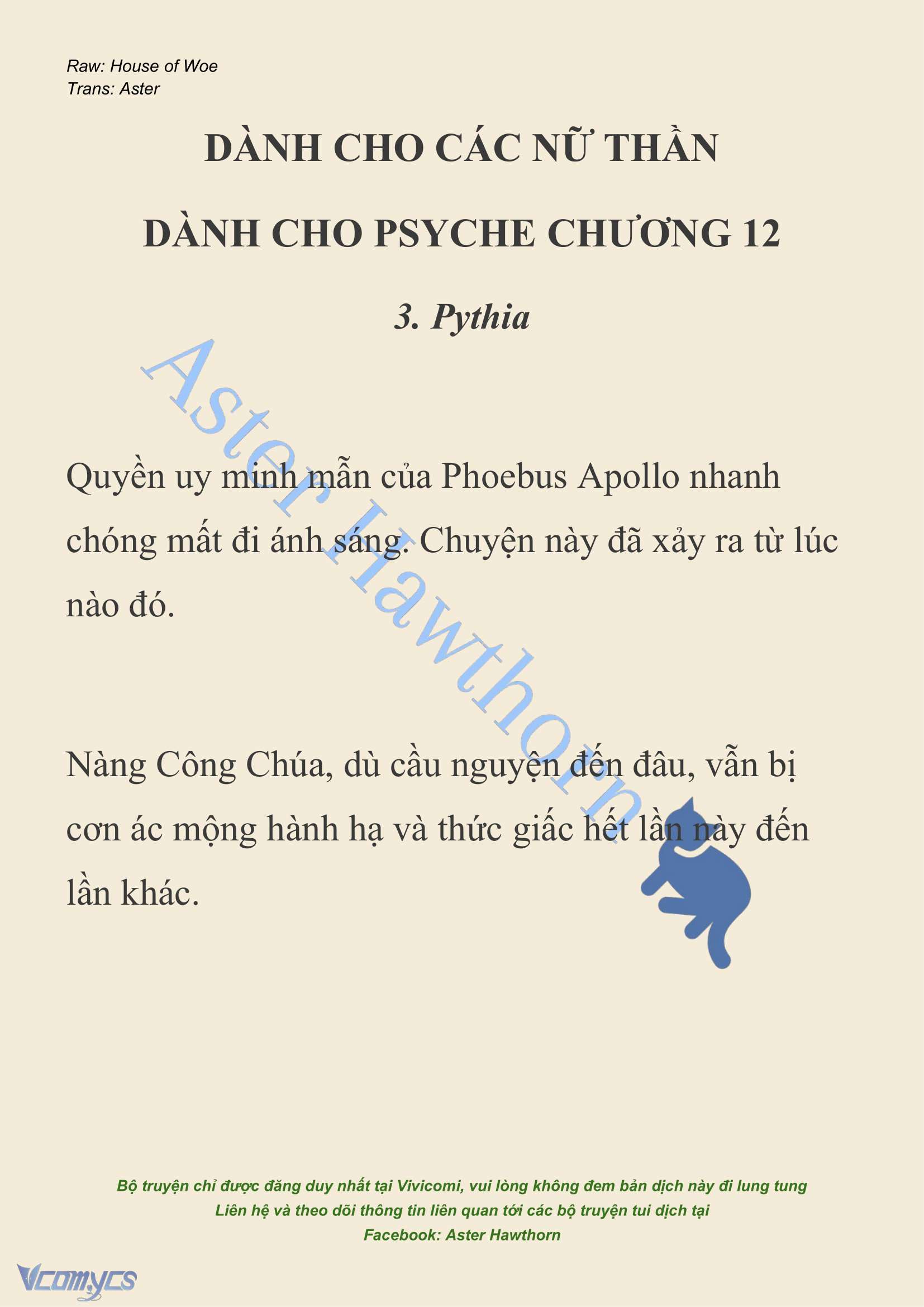 [NOVEL] Dành Cho Các Nữ Thần: Dành cho Psyche Chapter 12 - Trang 2