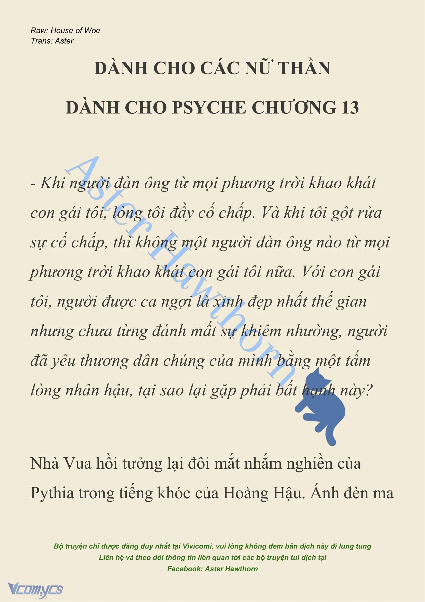[NOVEL] Dành Cho Các Nữ Thần: Dành cho Psyche Chapter 13 - Trang 2