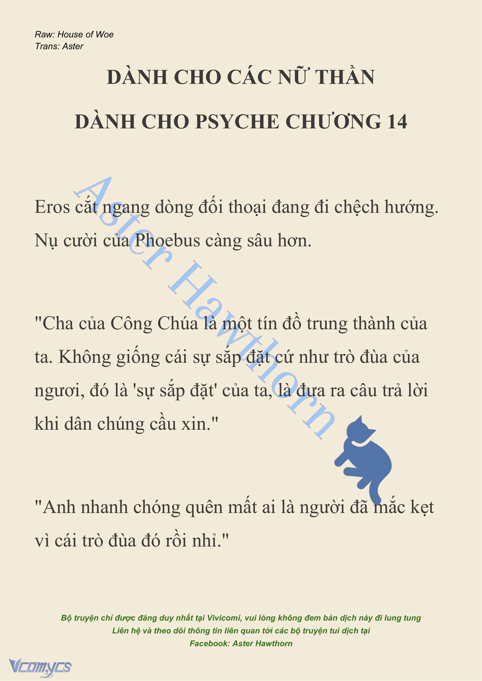 [NOVEL] Dành Cho Các Nữ Thần: Dành cho Psyche Chapter 14 - Trang 2