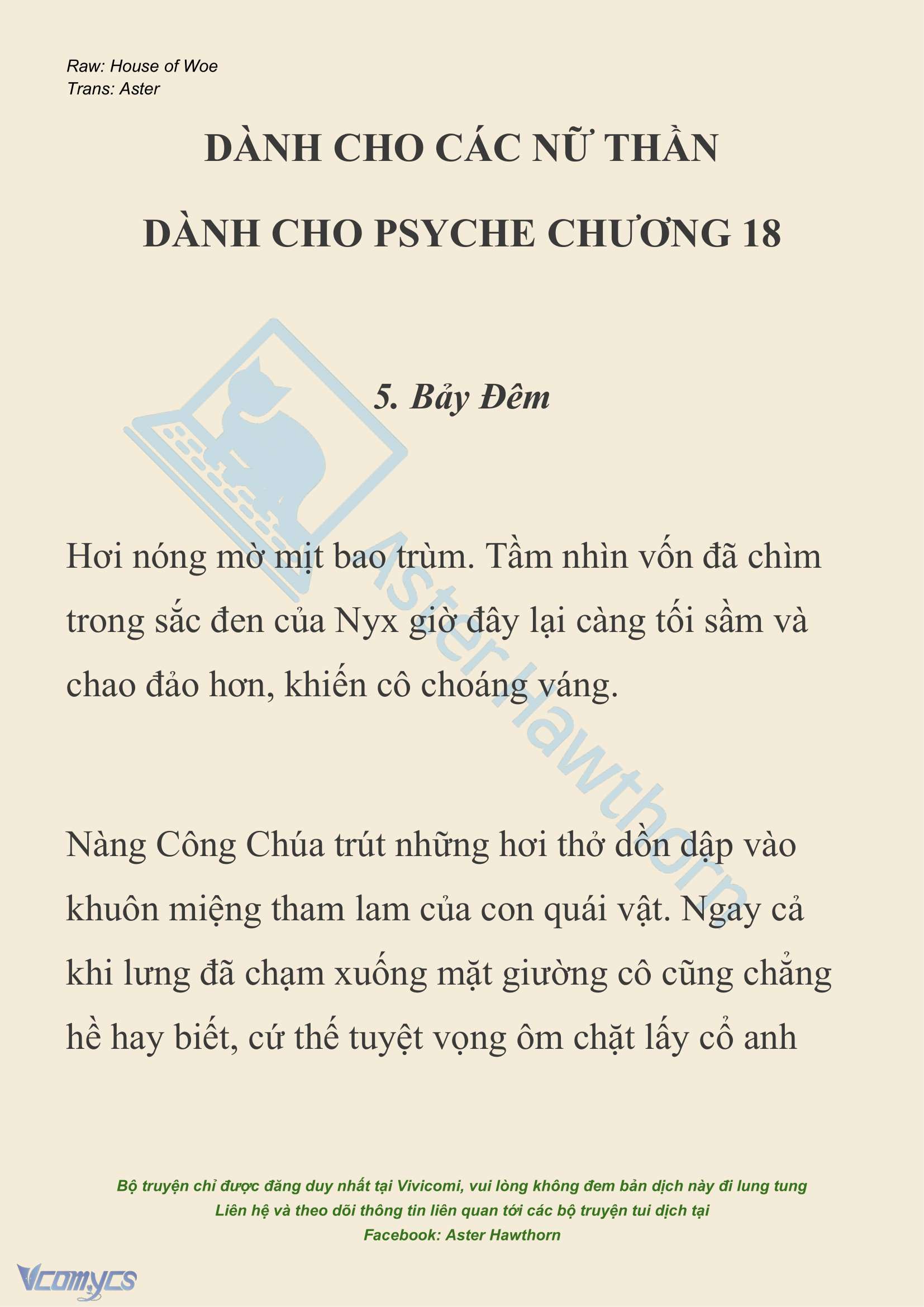 [NOVEL] Dành Cho Các Nữ Thần: Dành cho Psyche Chapter 18 - Trang 2