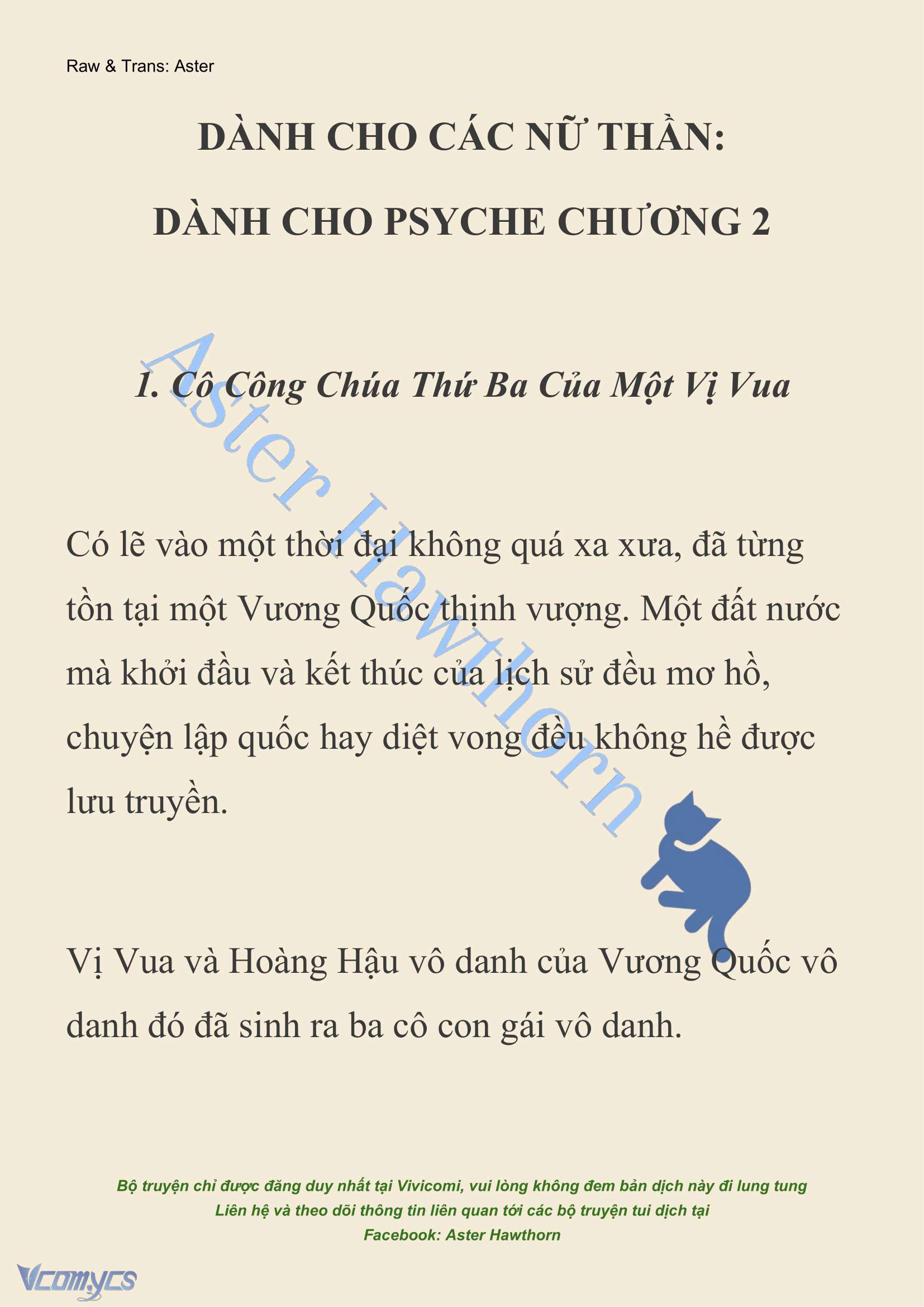[NOVEL] Dành Cho Các Nữ Thần: Dành cho Psyche Chapter 2 - Trang 3