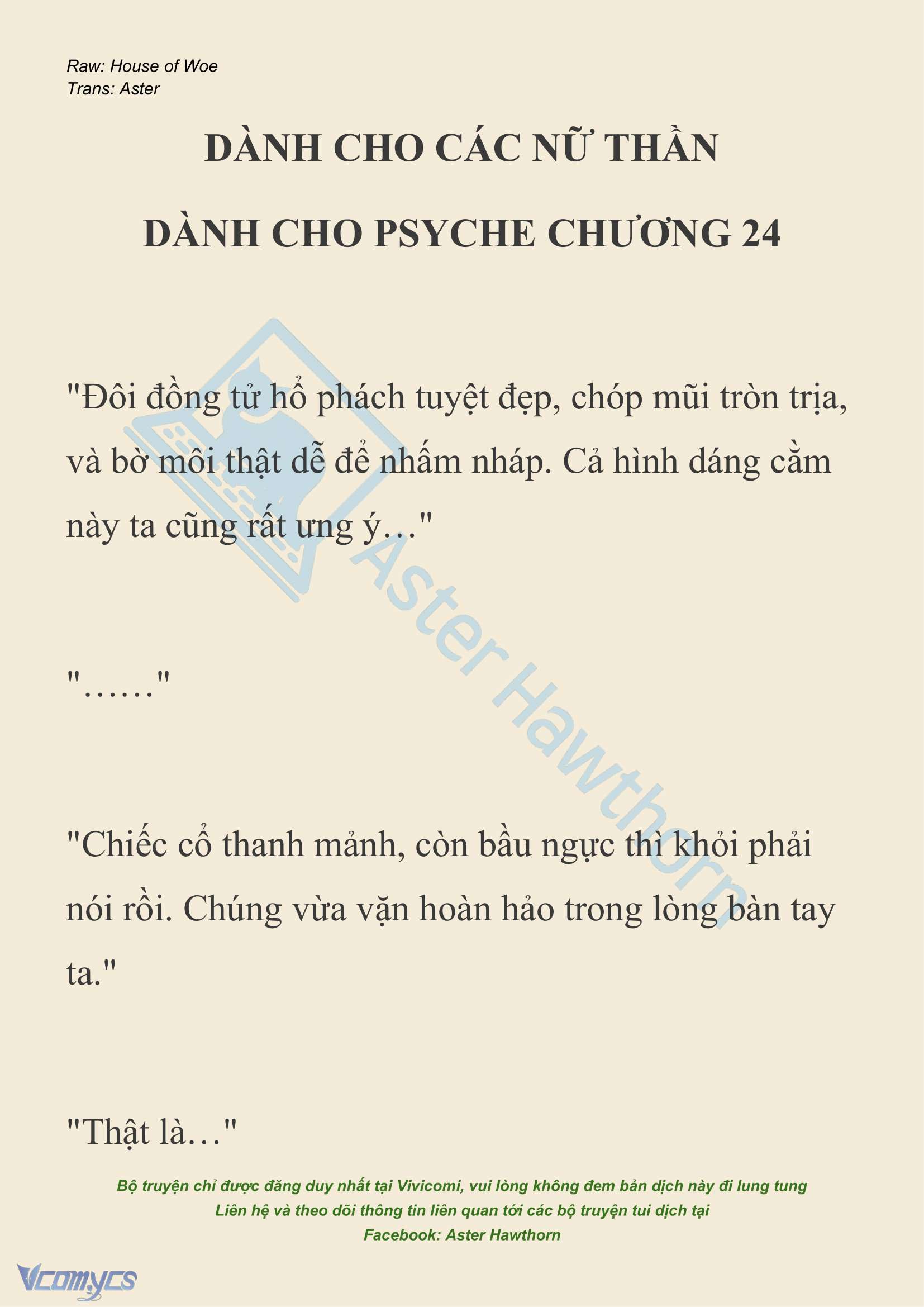[NOVEL] Dành Cho Các Nữ Thần: Dành cho Psyche Chapter 24 - Trang 2