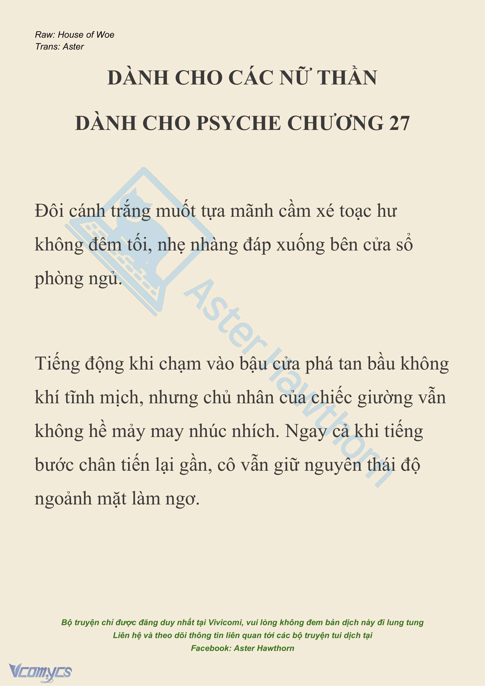 [NOVEL] Dành Cho Các Nữ Thần: Dành cho Psyche Chapter 27 - Trang 2