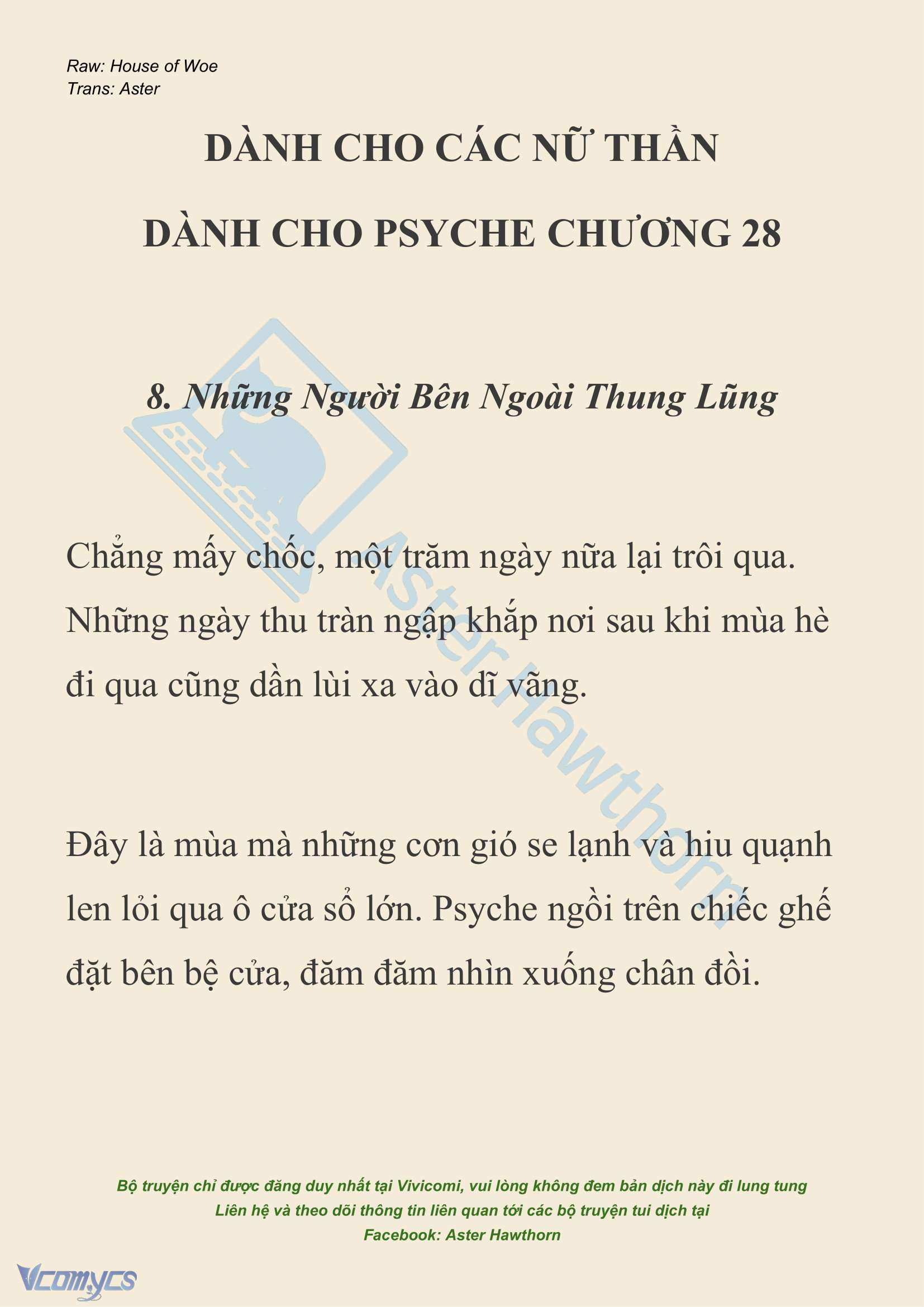 [NOVEL] Dành Cho Các Nữ Thần: Dành cho Psyche Chapter 28 - Trang 2